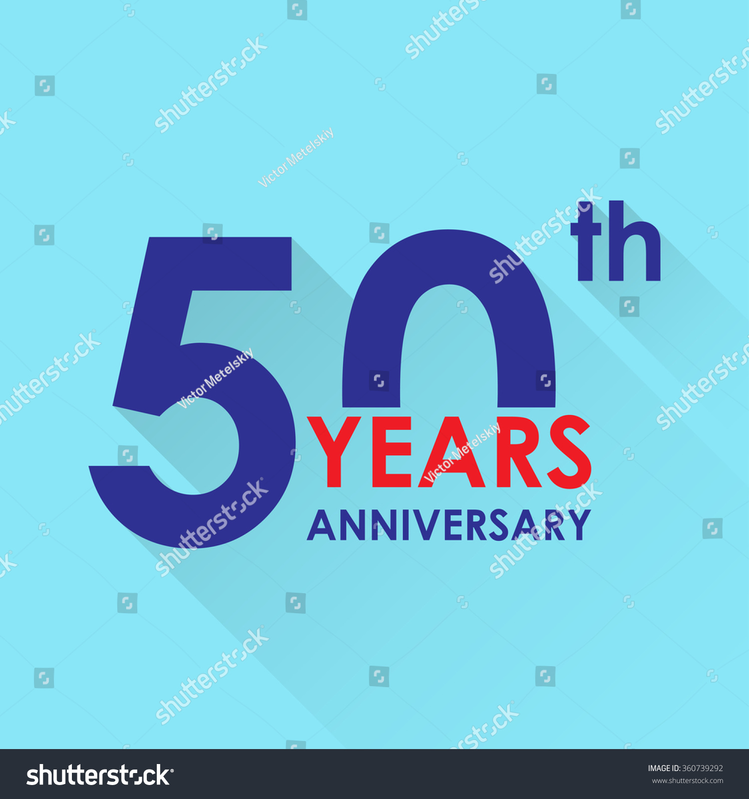 50 Years Anniversary Icon Invitation Congratulation Stock Vector ...