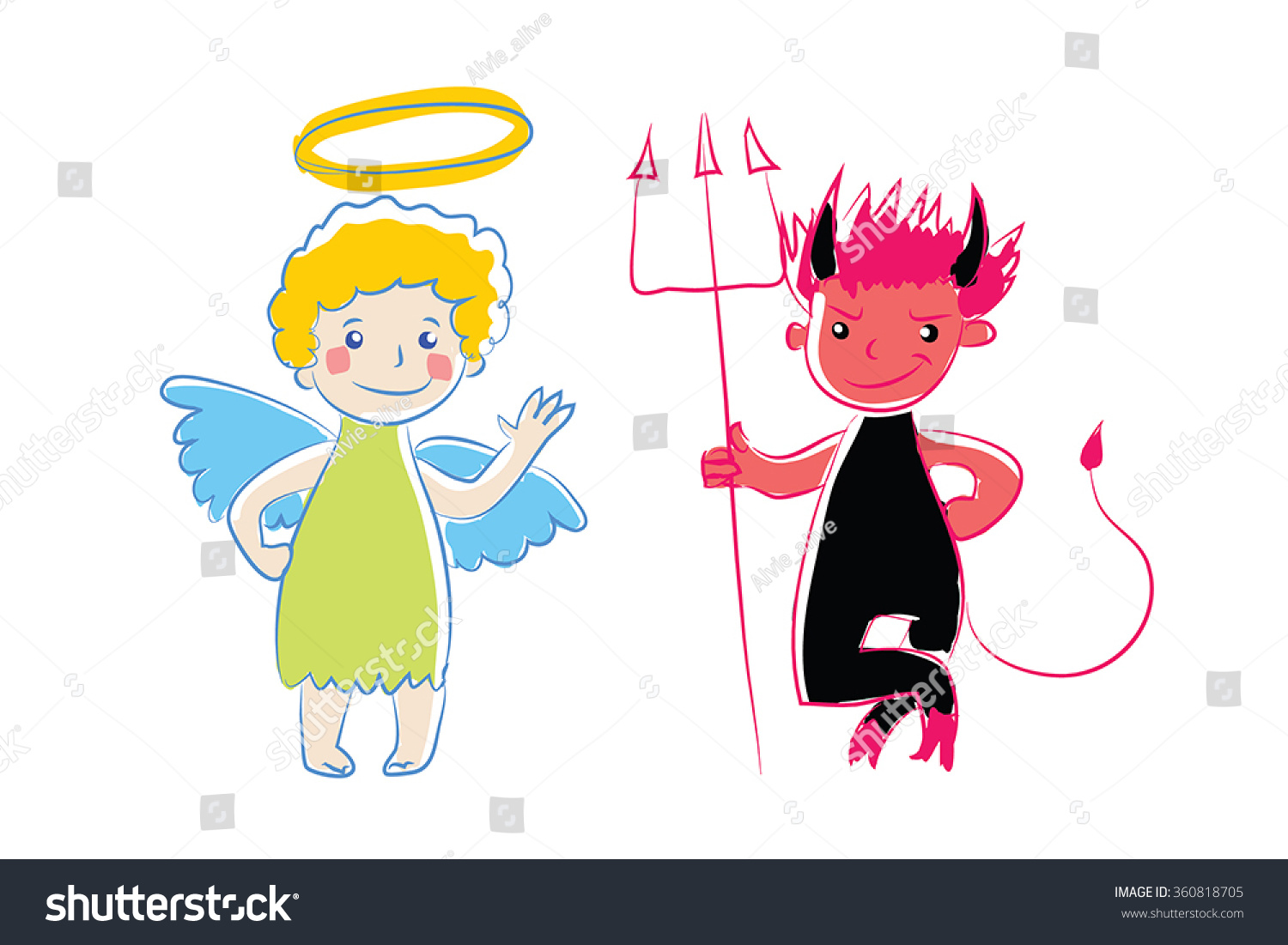 Ангел и демон мультяшные