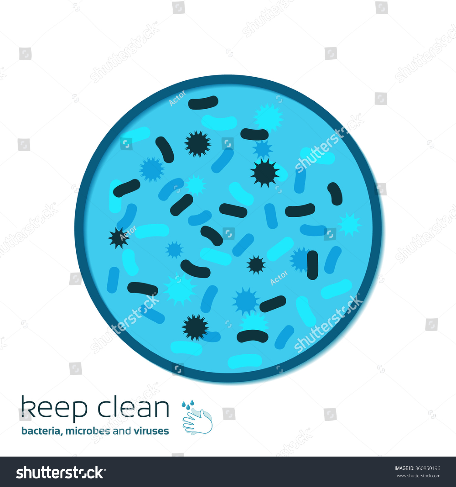 Wash Hands Bacteria Germs Viruses Observe Stock Vector (Royalty Free ...