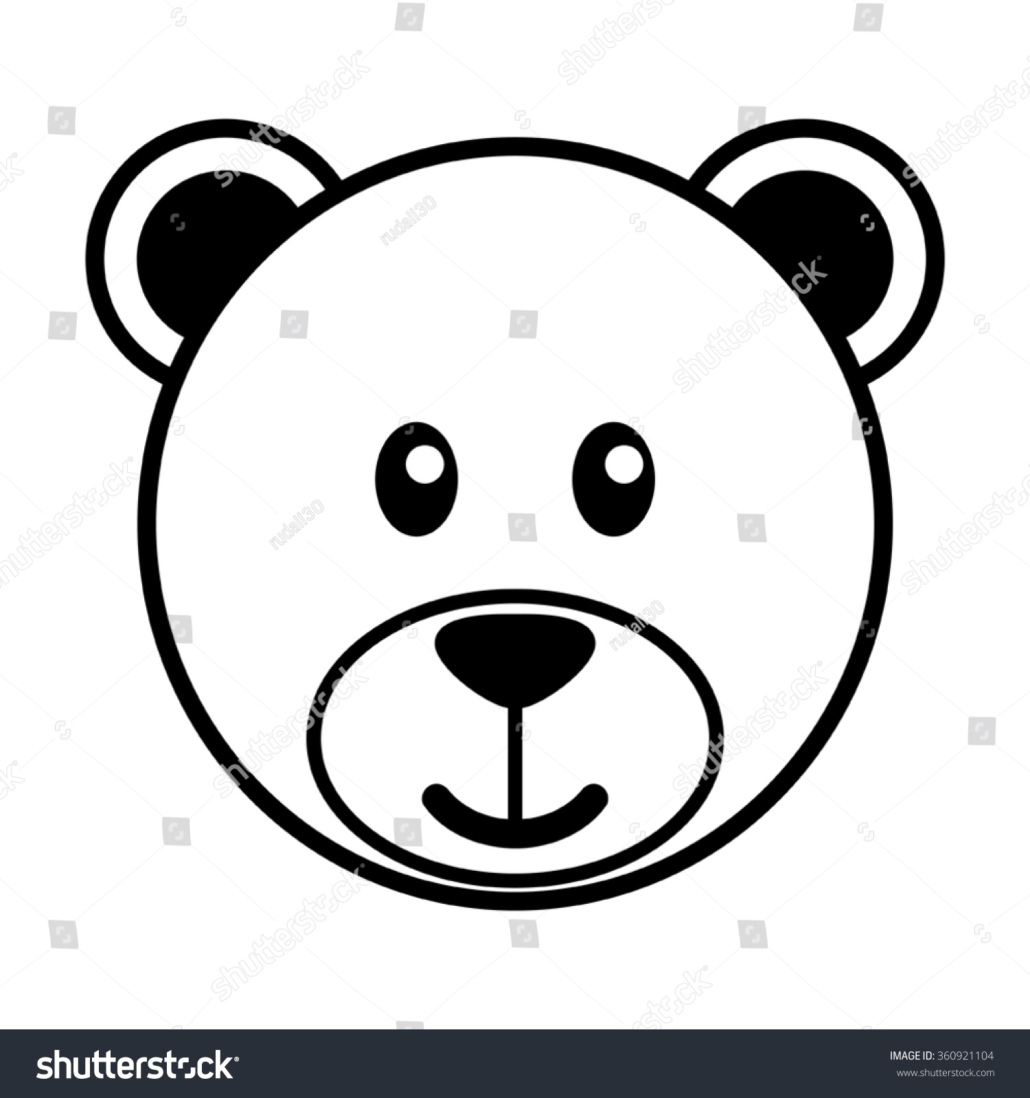 Simple Cartoon Cute Bear Stock Vector (Royalty Free) 360921104 ...