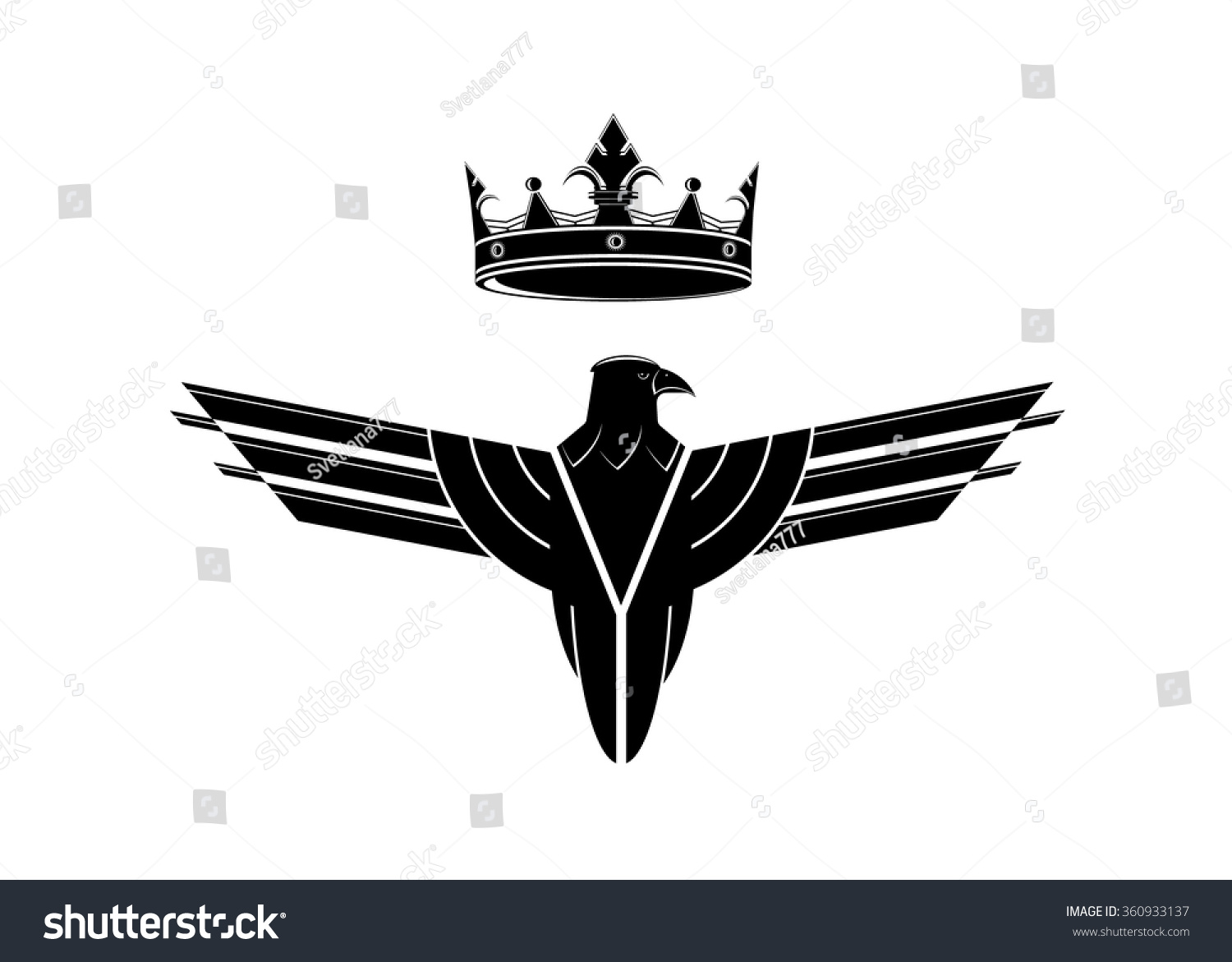 Logo Eagle Crown Stock Vector (royalty Free) 360933137 