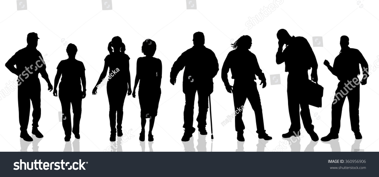 Vector Silhouettes Different People On White Stock Vector (Royalty Free ...
