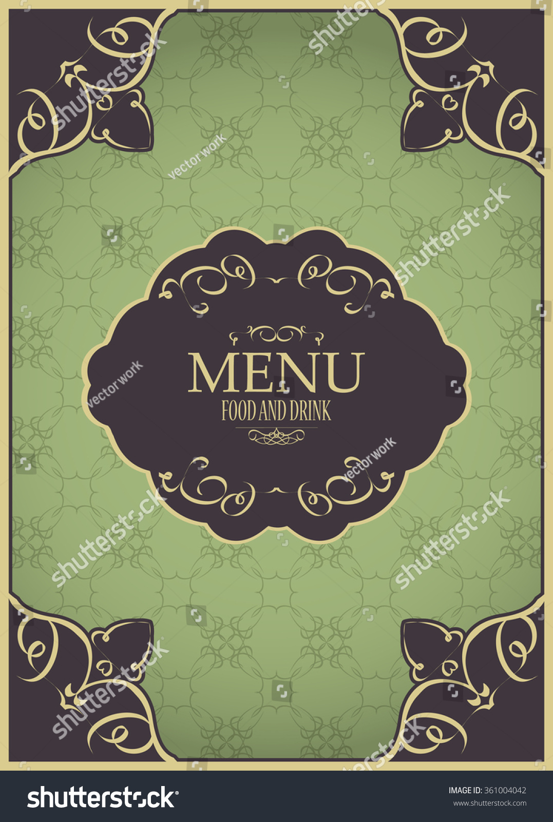 Patterned Vintage Restaurant Menu Label Retro Stock Vector Royalty Free 361004042 Shutterstock 