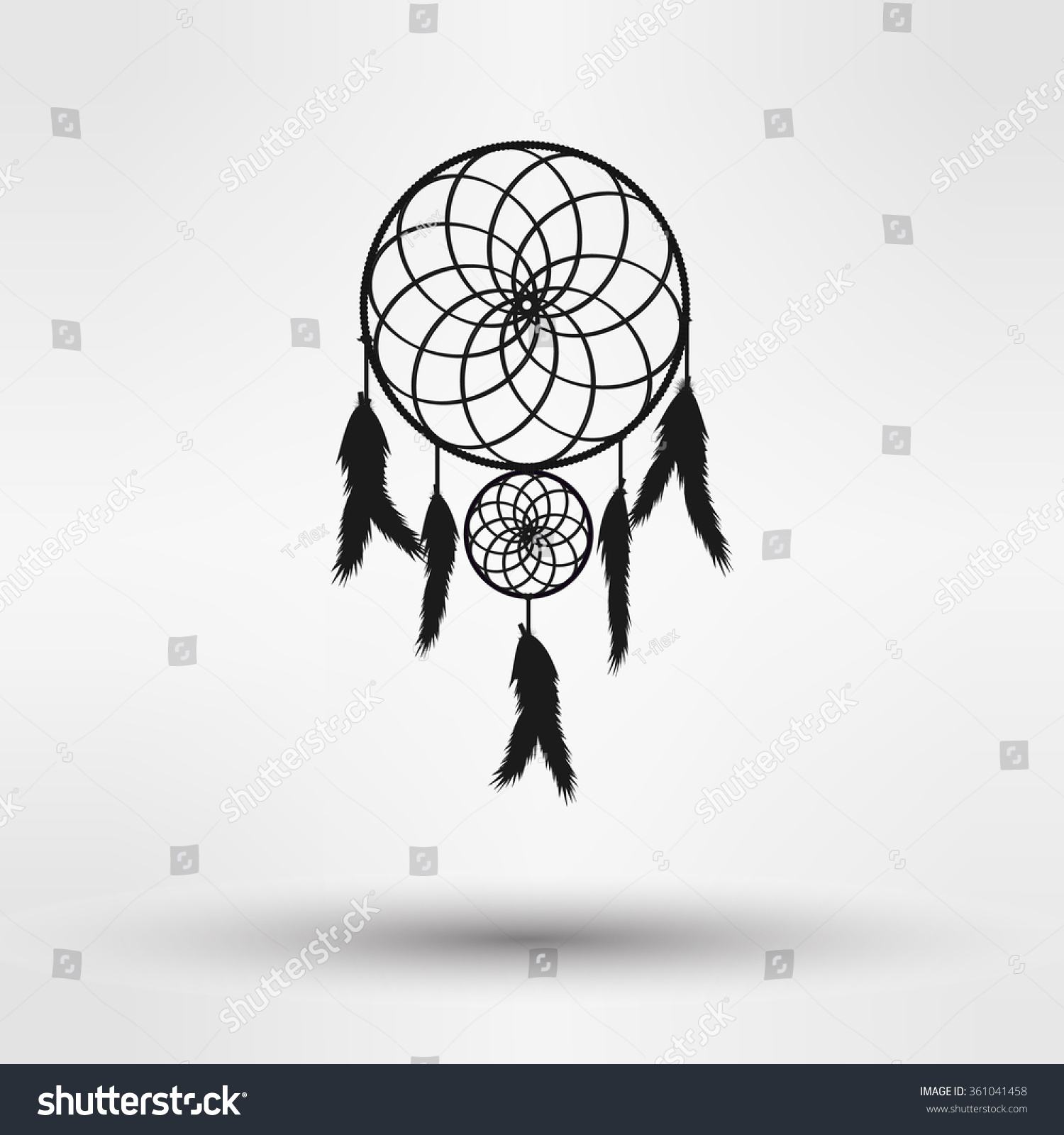 Dream Catcher Silhouette Black Color Isolated Stock Illustration   Stock Photo Dream Catcher Silhouette In Black Color Isolated On White Background Illustration 361041458 