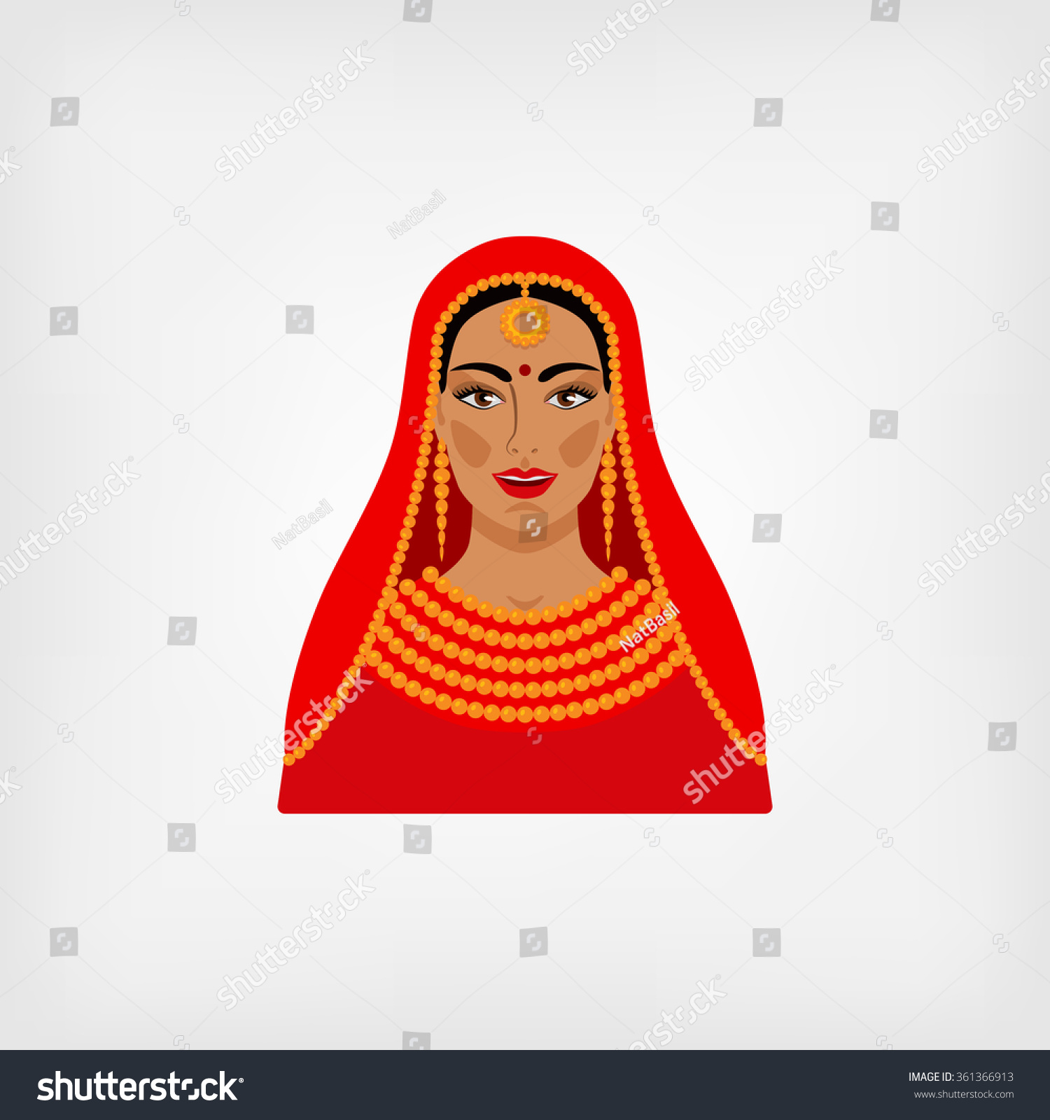 Indian Woman Traditional Clothes Vector Illustration Stock Vector