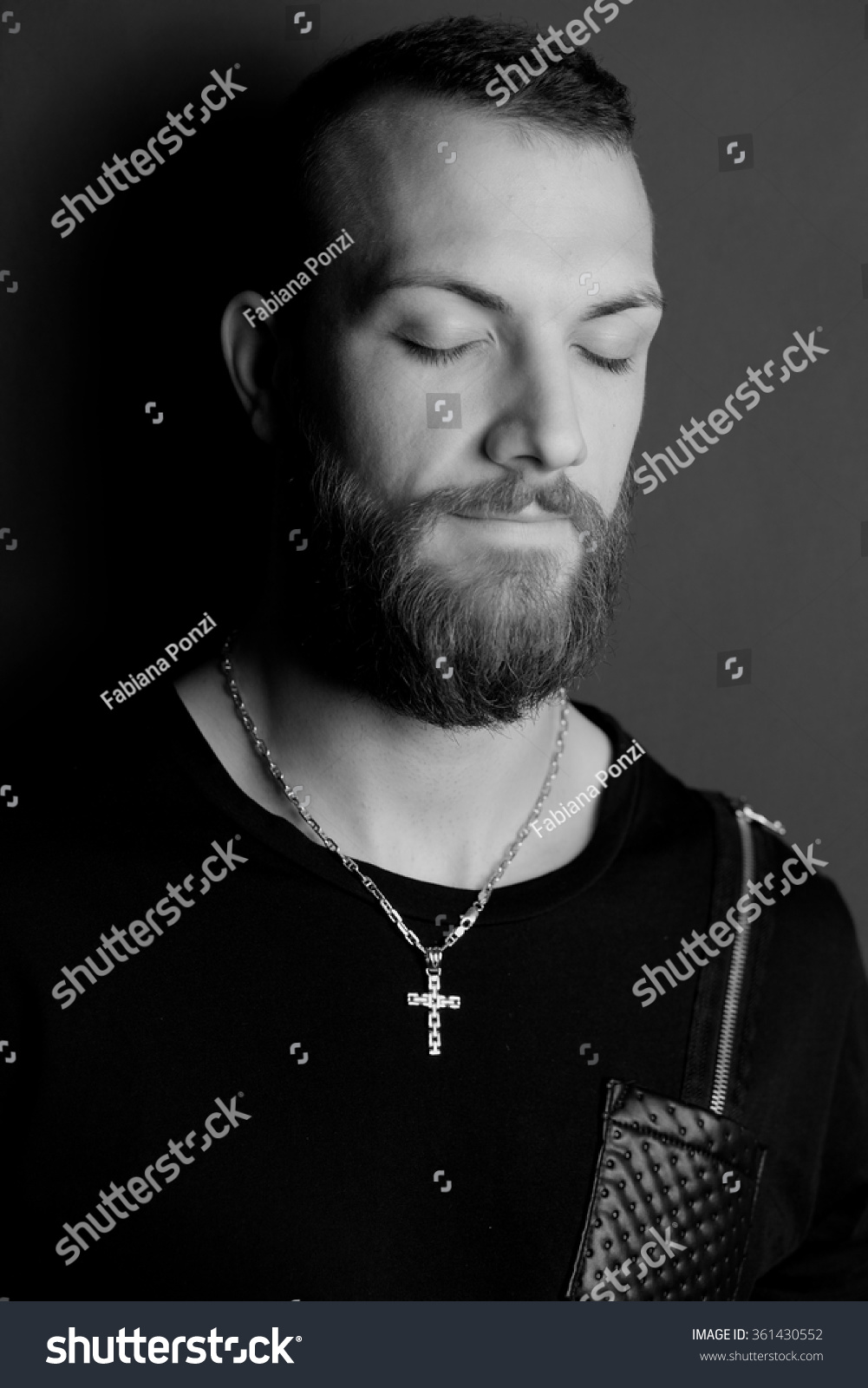 Handsome Man Standing Cross On Neck Stock Photo 361430552 | Shutterstock