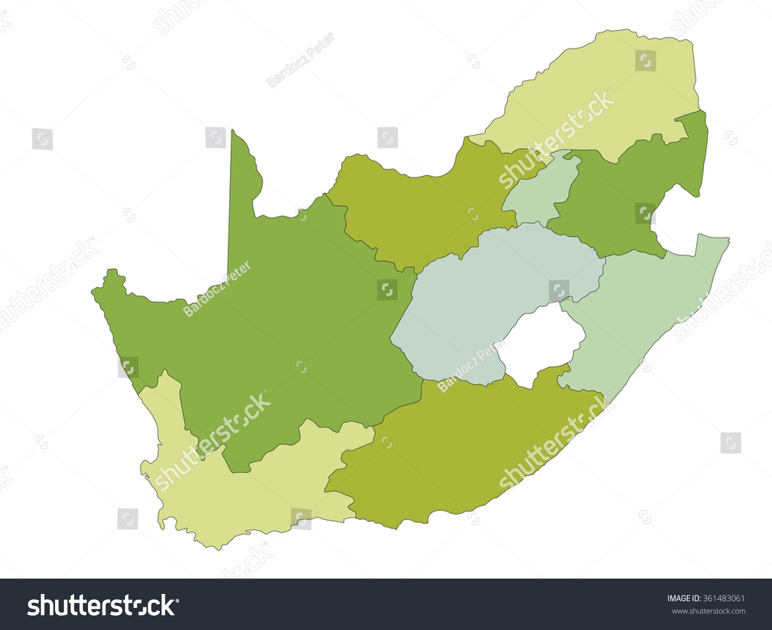 South Africa Highly Detailed Editable Political Stock Vector (Royalty ...