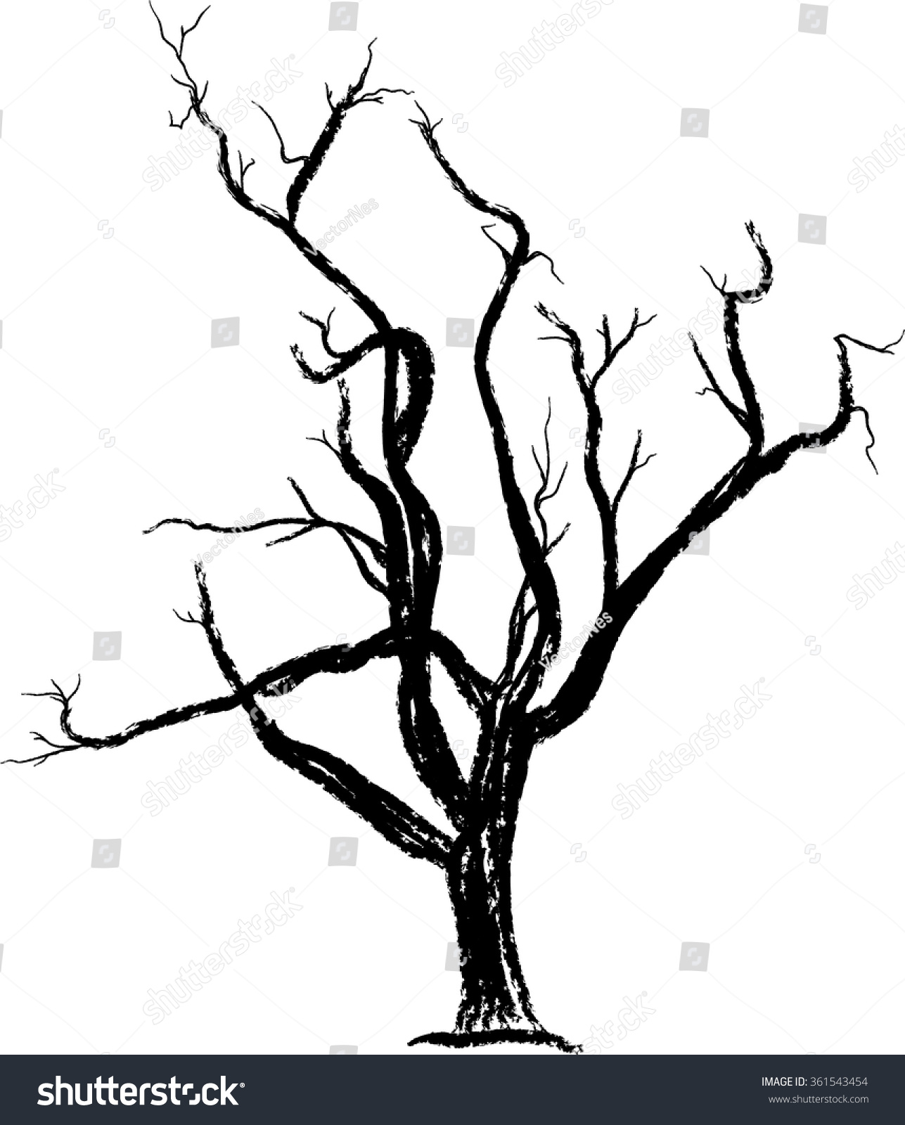 Tree Bare Tree Tree Silhoutte Stock Vector (Royalty Free) 361543454 ...