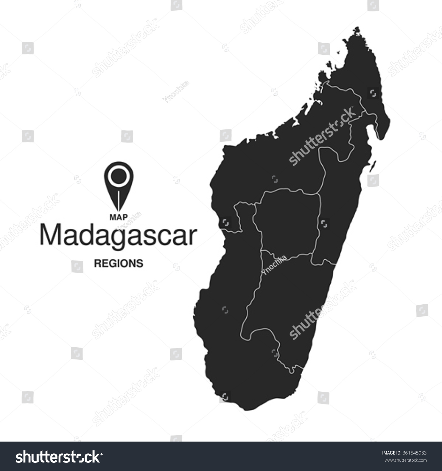 Madagascar Map Regions Stock Vector (Royalty Free) 361545983 | Shutterstock