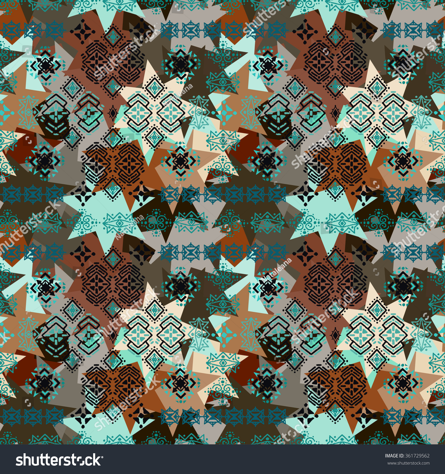 Tribal Art Ethnic Seamless Pattern Boho Stock Illustration Shutterstock