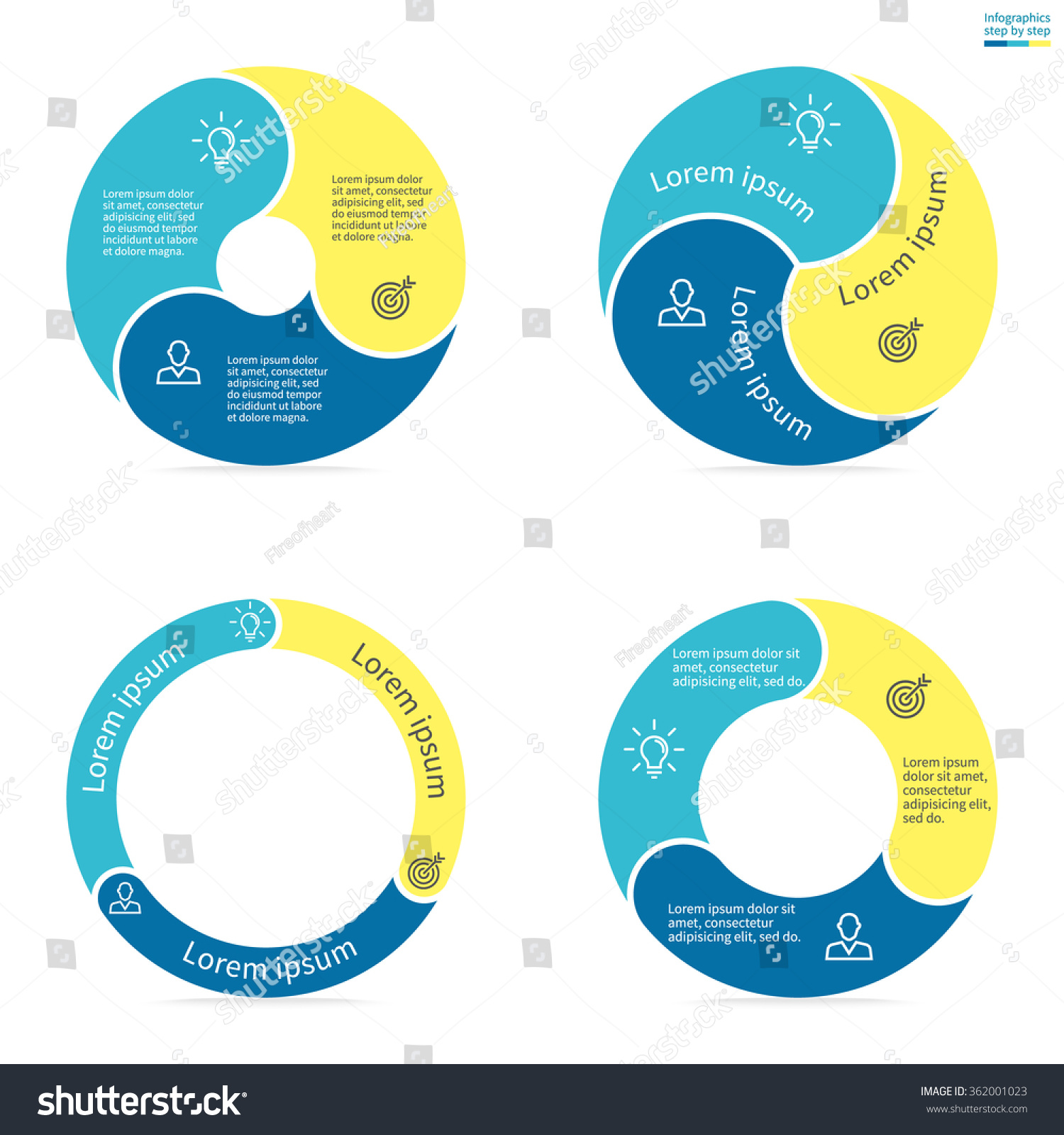 Circular Infographics Rounded Colored Sections Chart Stock Vector Royalty Free 362001023 6370
