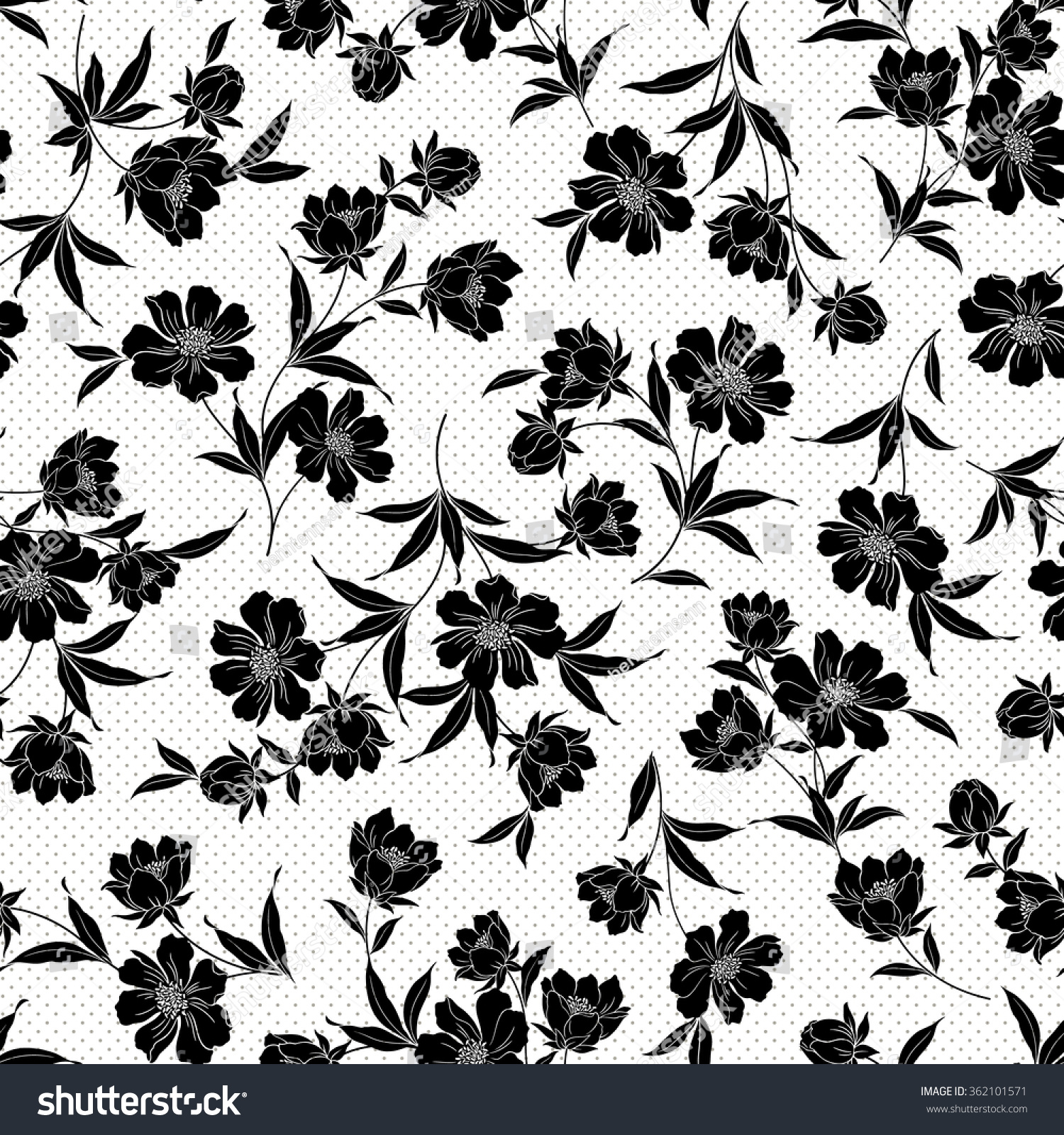 Flower Illustration Pattern Stock Vector (Royalty Free) 362101571 ...