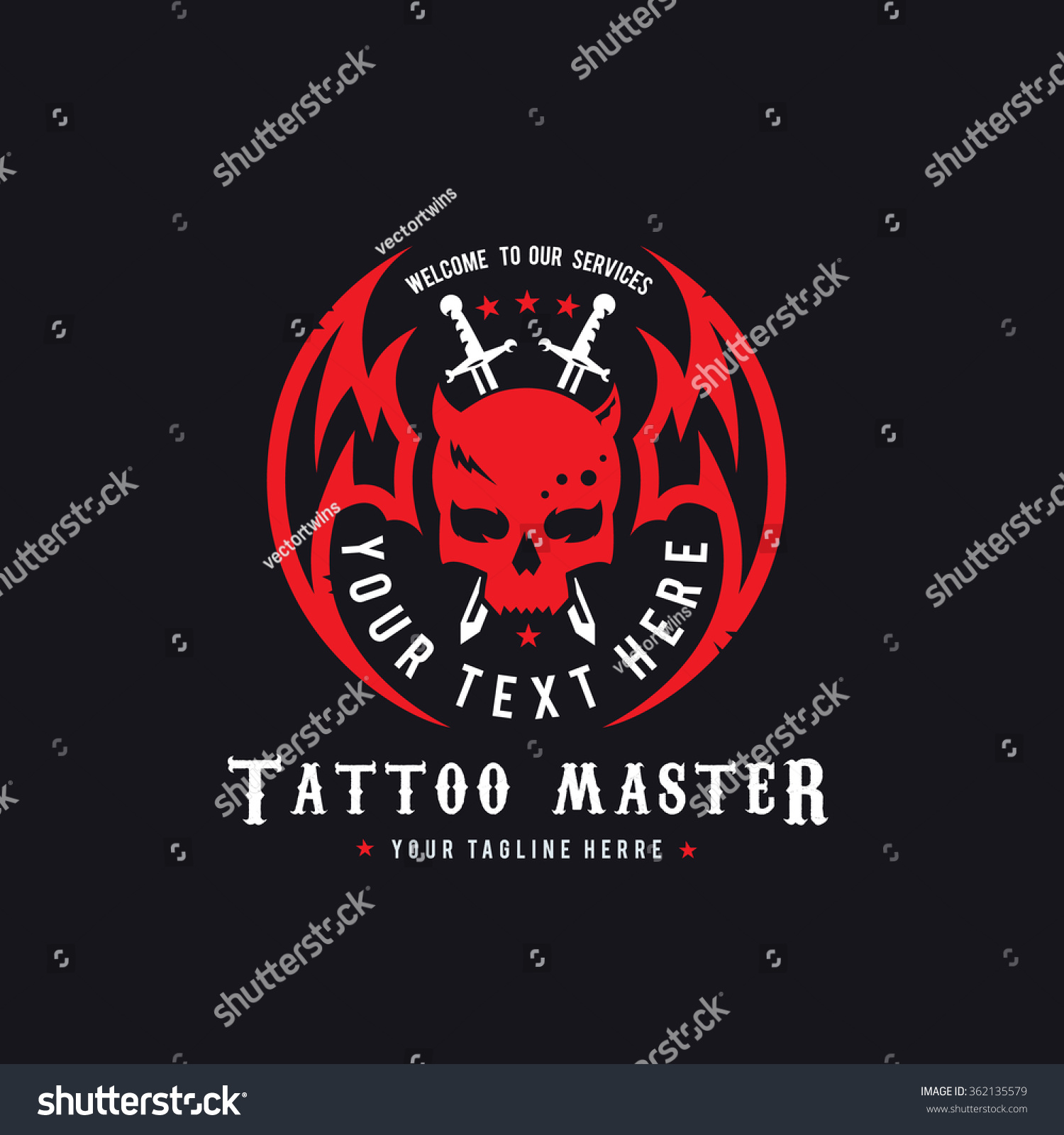 Tattoo Master Logo Template Stock Vector (Royalty Free) 362135579 ...