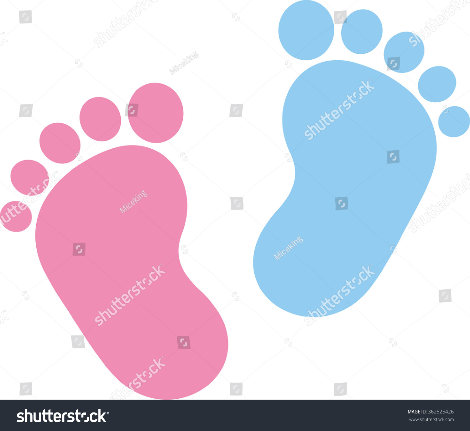 Baby Footprint Pink Blue Stock Vector (Royalty Free) 362525426 ...