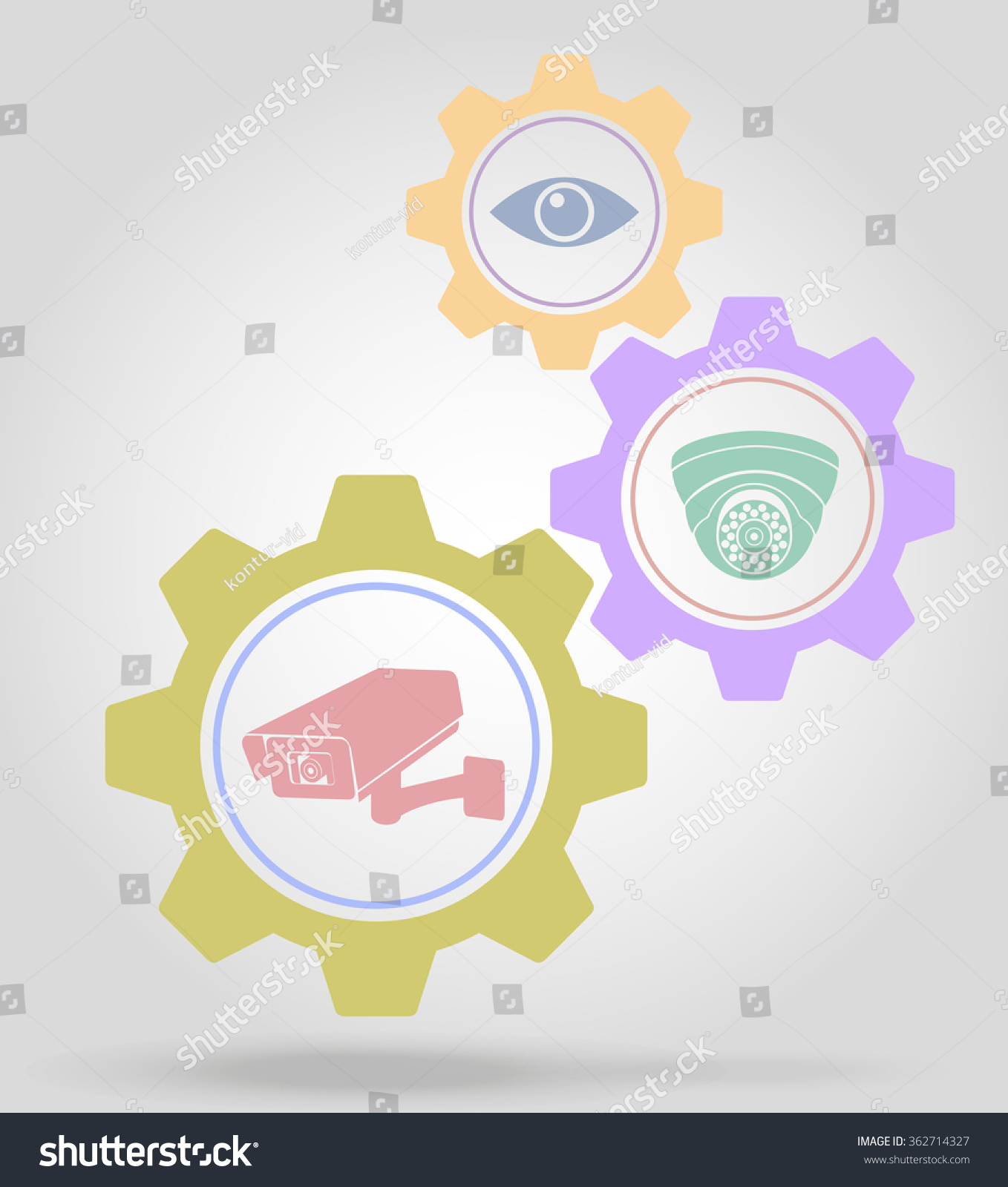 Video Surveillance Gear Mechanism Concept Illustration Stock ...