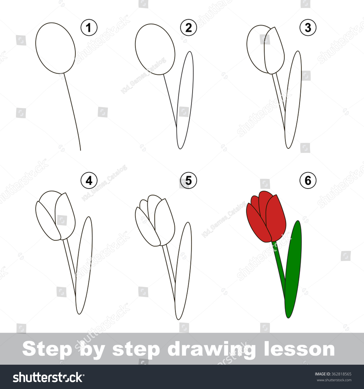 Step By Step Drawing Tutorial Vector Stock Vector (Royalty Free ...