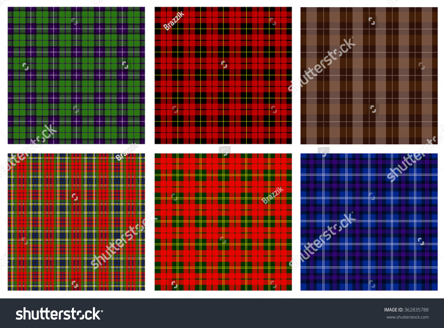 Tartan Vector Set Plaid Patterns Stock Vector (Royalty Free) 362835788 ...