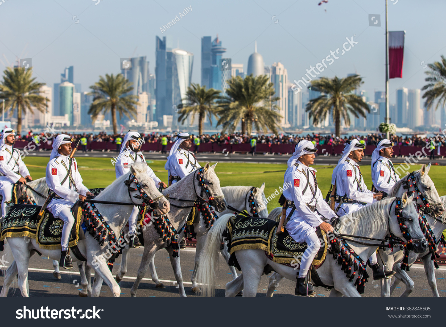 Members Qatari Cavalry During Parade Celebrating Stock Photo 362848505 ...