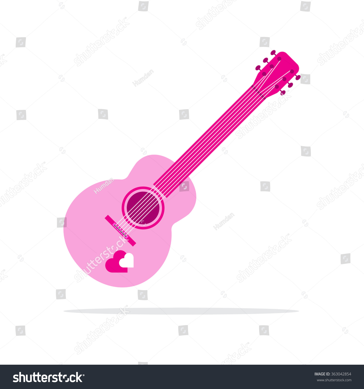 pink heart guitar