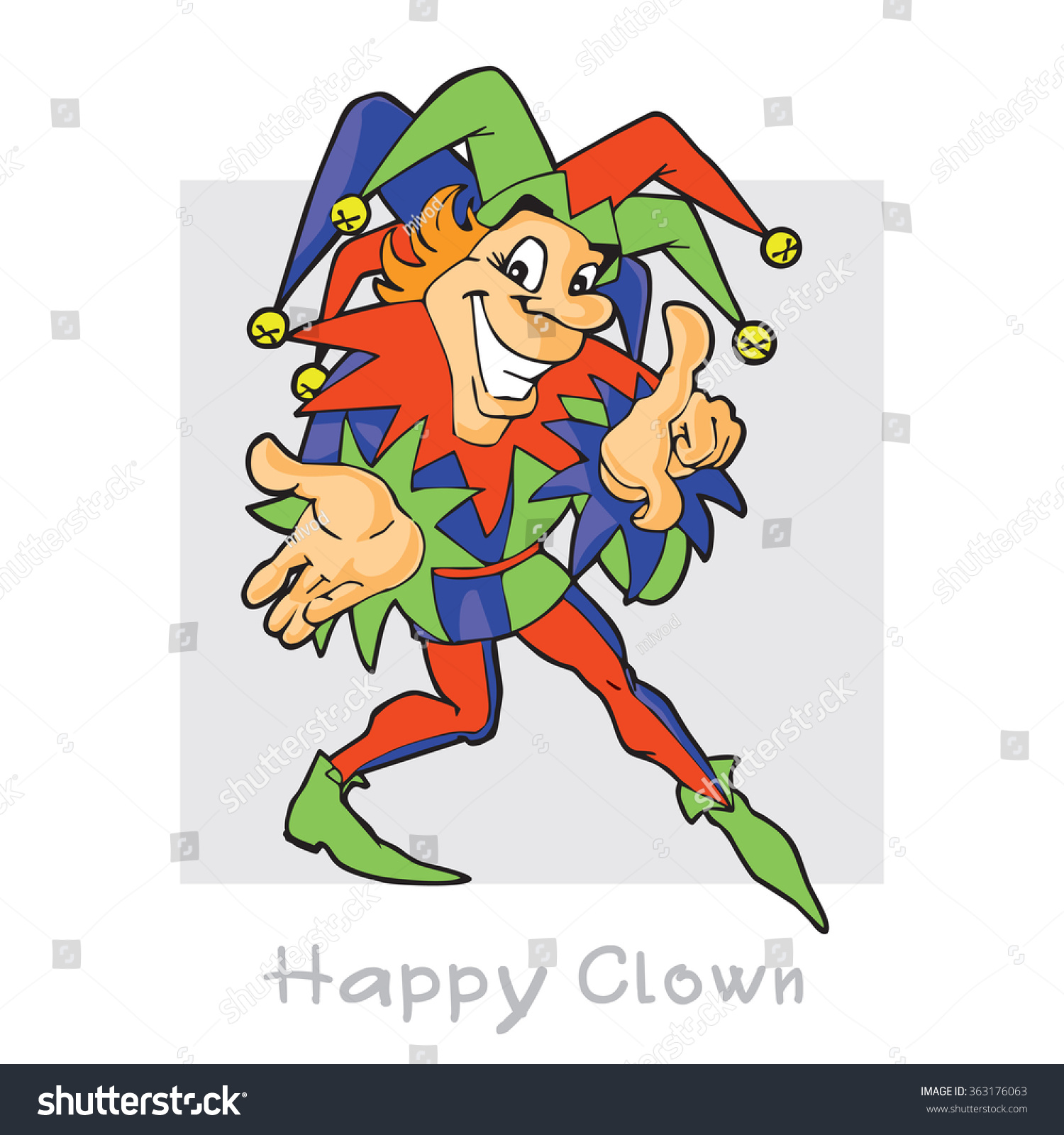 Jester Crafty Cheerful Clown Vector Cartoon Stock Vector (Royalty Free ...