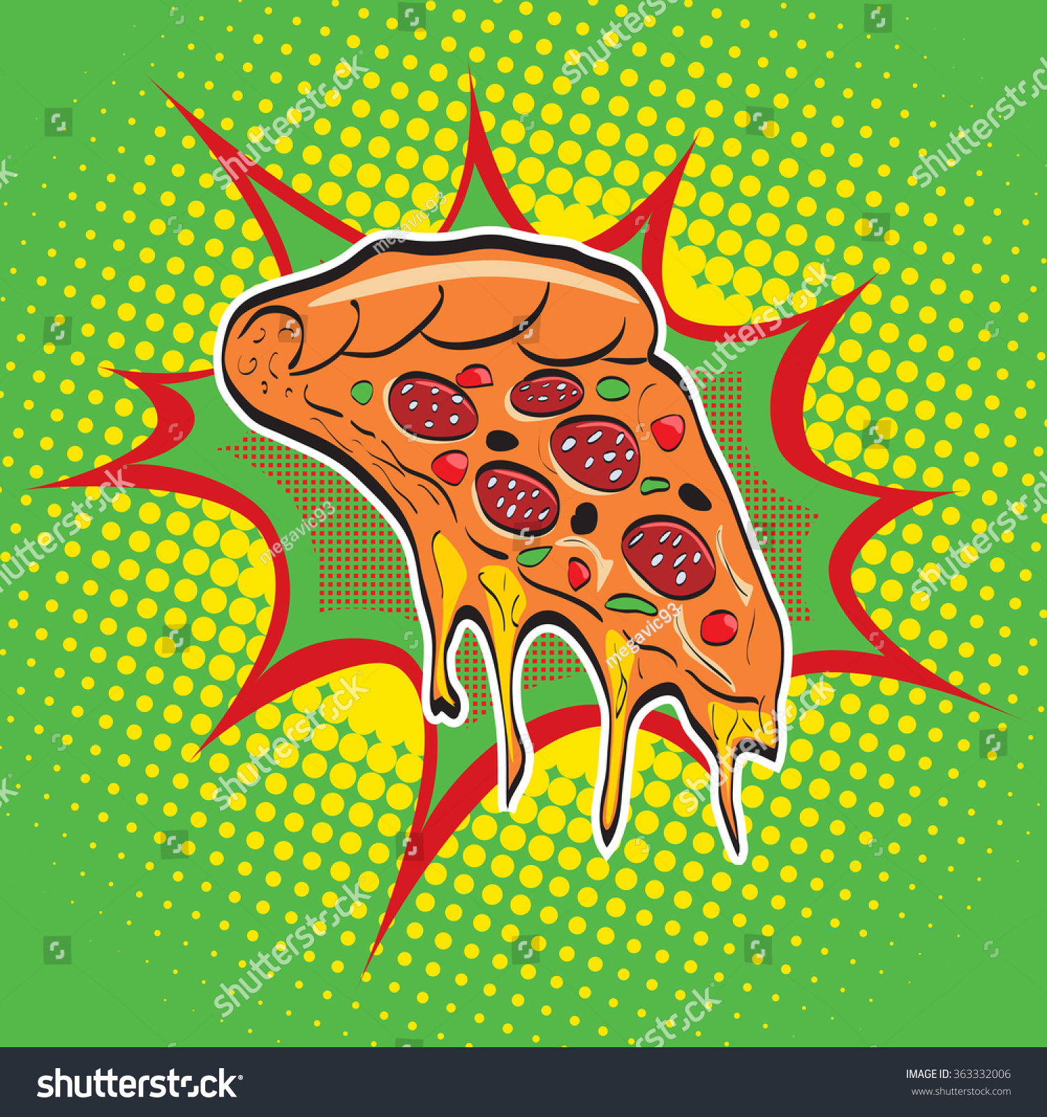Пицца в стиле поп арт