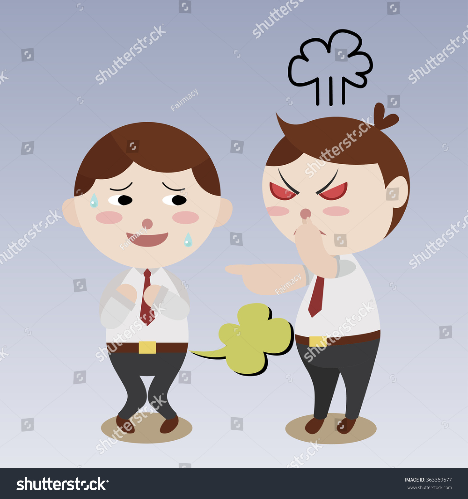 Man Fart His Friend Cartoon Vector Stock Vector (royalty Free 