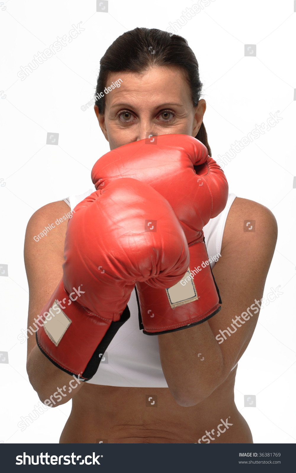 woman with boxing gloves