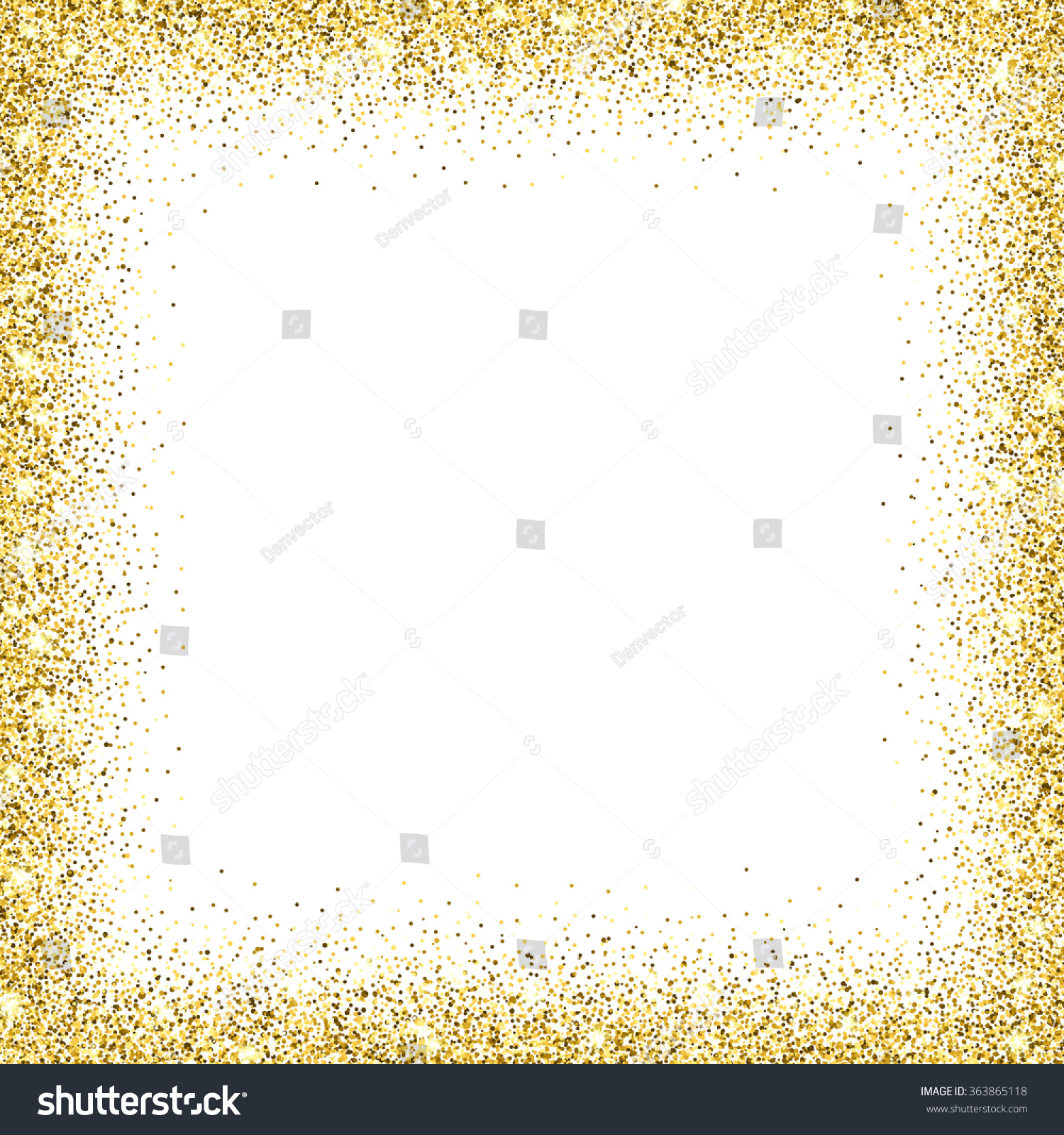 Gold Glitter Background Gold Frame Sparkles Stock Vector (royalty Free 