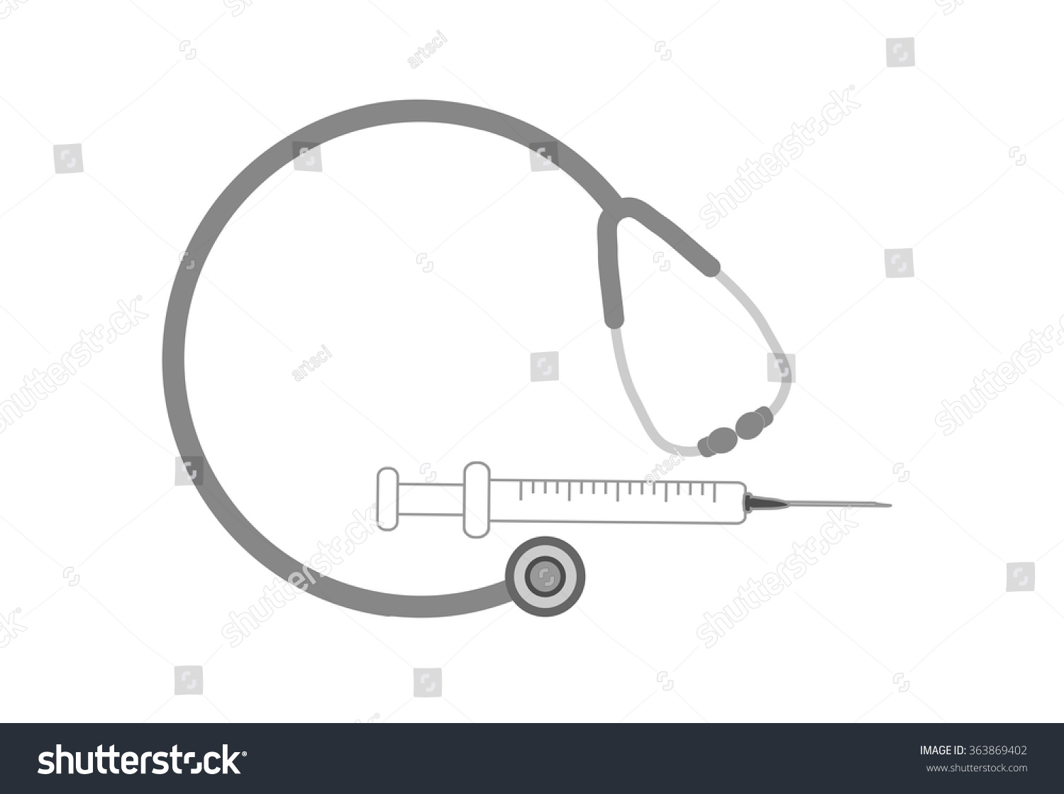 Medical Sign Syringe Stethoscope Vector Stock Vector (Royalty Free ...