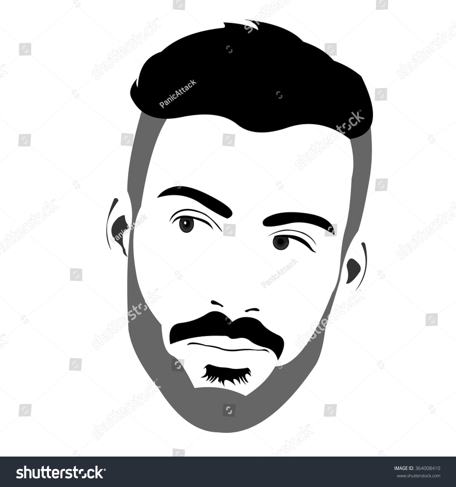Векторный портрет мужчины с бородой