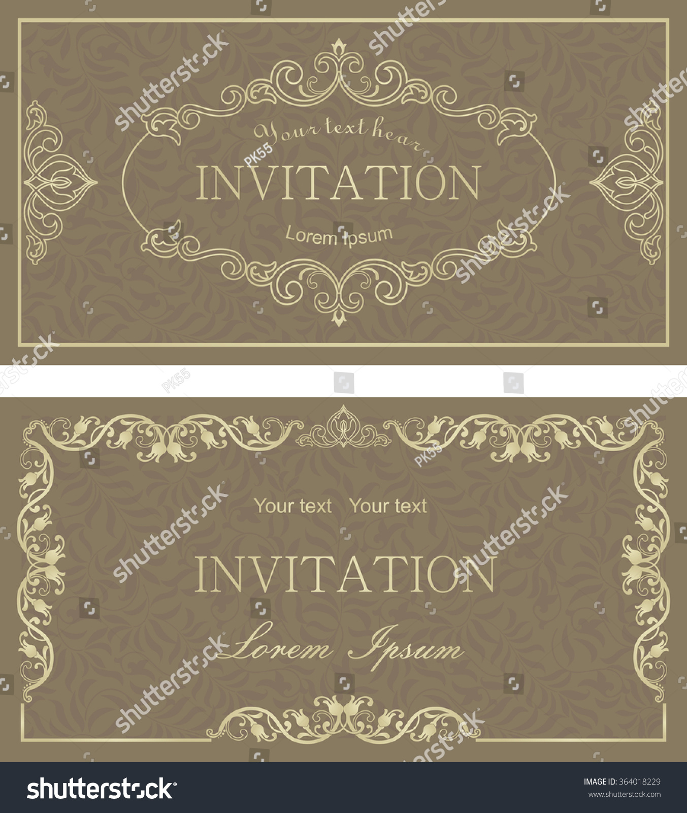 Set Antique Greeting Cards Invitation Victorian Stock Vector (Royalty ...