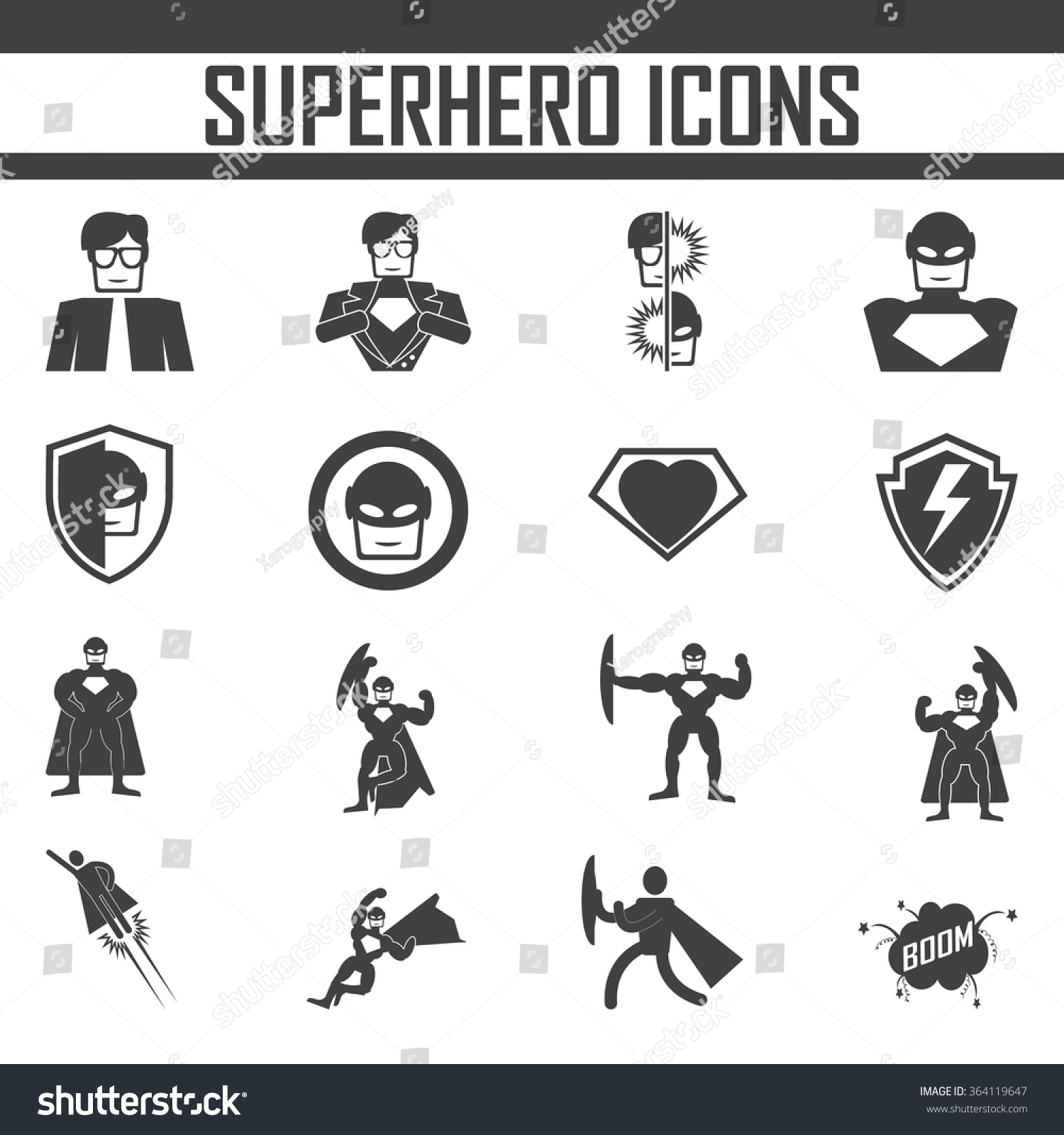 Superhero Icon Vector Stock Vector (Royalty Free) 364119647 | Shutterstock