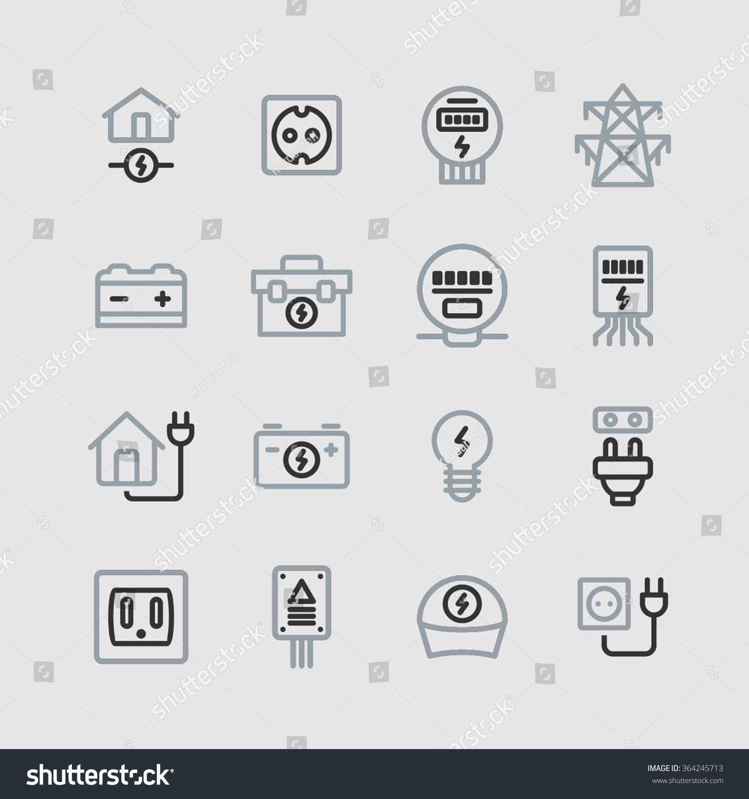 Electricity Pictogram Stock Vector (Royalty Free) 364245713 | Shutterstock