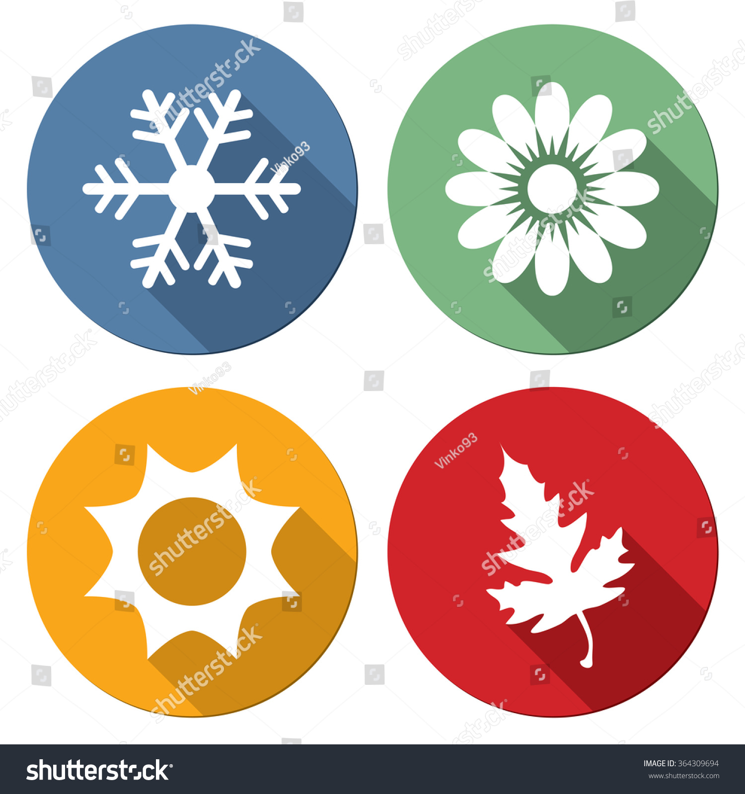 Season Icons Vector Illustration Stock Vector (Royalty Free) 364309694 ...