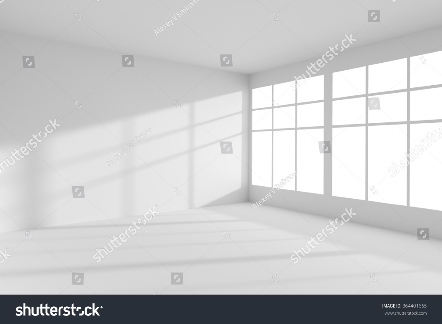 Abstract Architecture White Room Interior Empty Stock Illustration