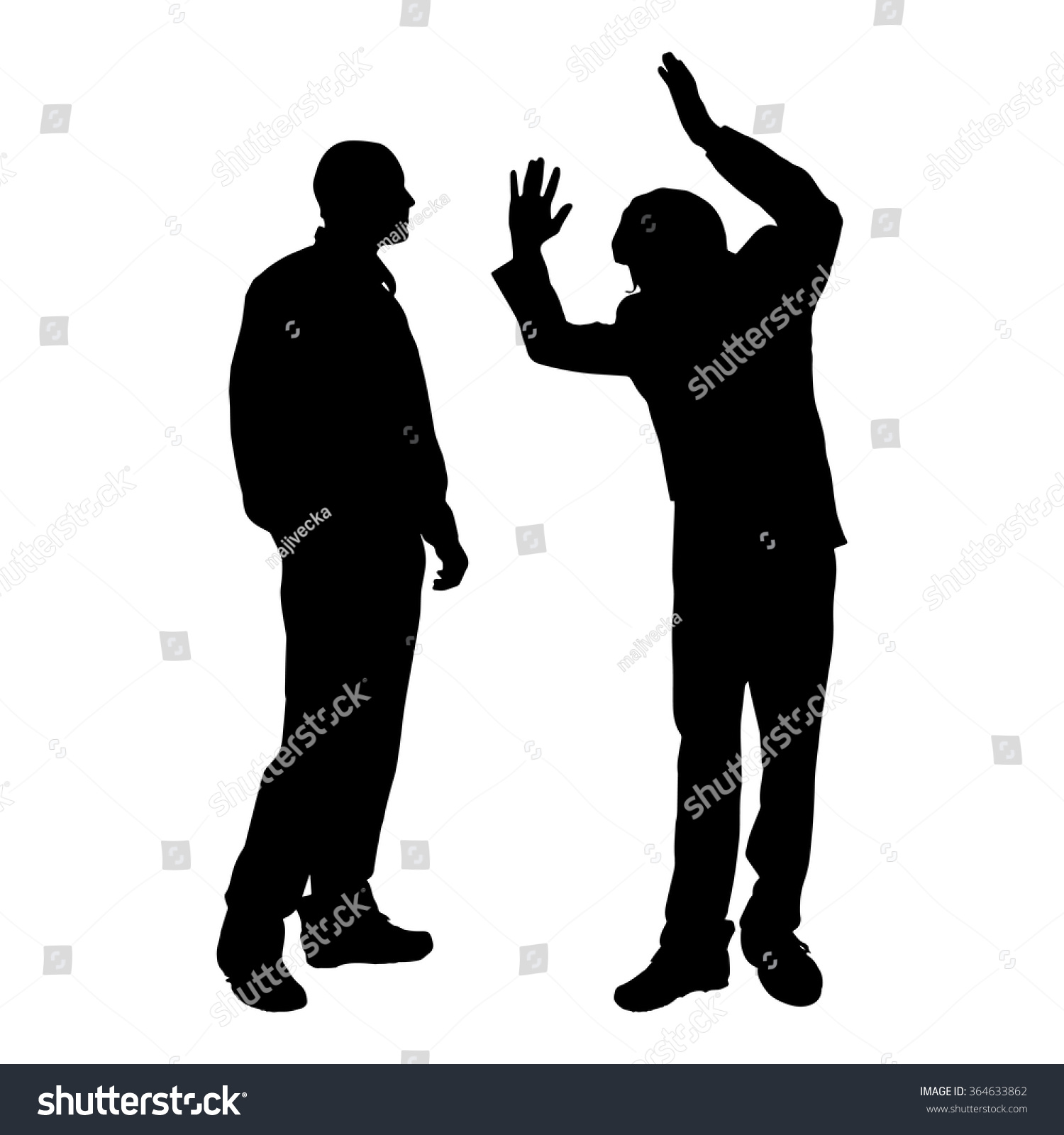 Vector Silhouette People Who Were Arguing Stock Vector (Royalty Free ...