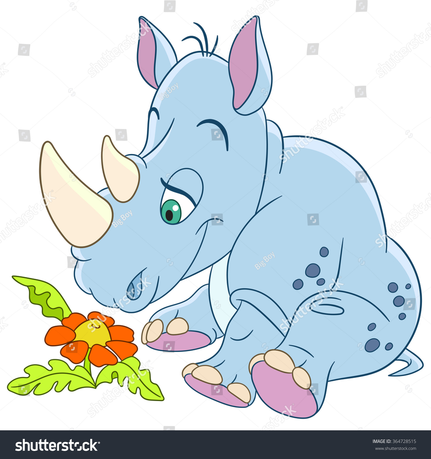 Маленькие мультяшные носороги