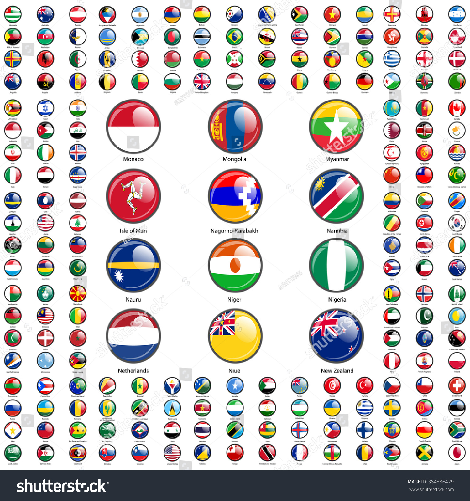 Set Flags World Sovereign States Illustration Stock Illustration ...