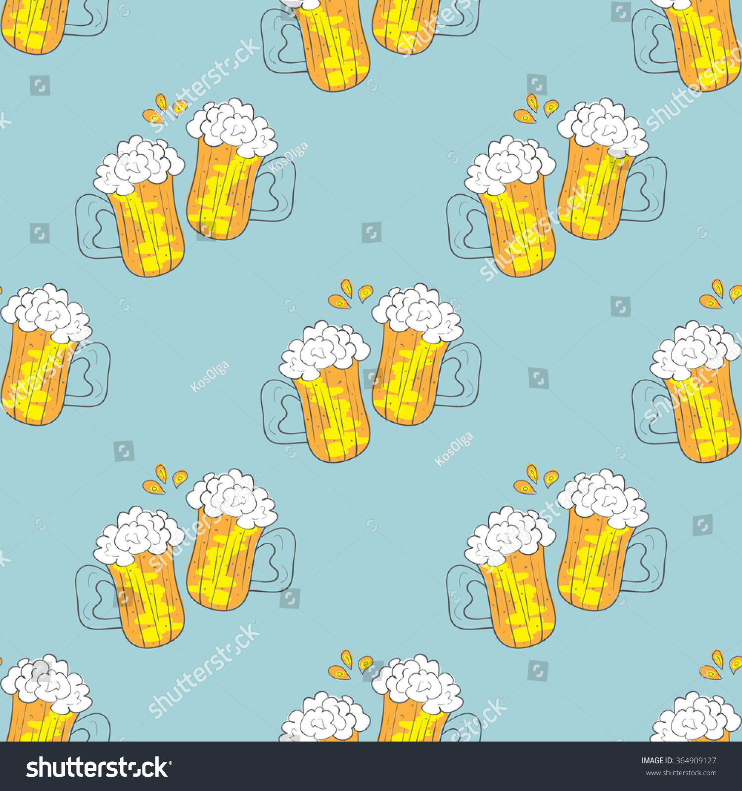 Two Mugs Beer Background Wallpaper Texture Stock Vector (Royalty Free ...