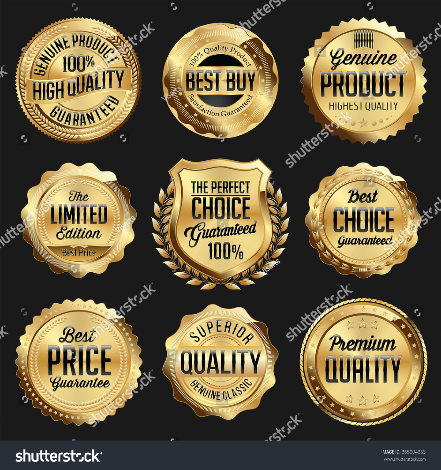 Gold Black Shiny Luxury Badge Luxury Stock Vector (Royalty Free ...