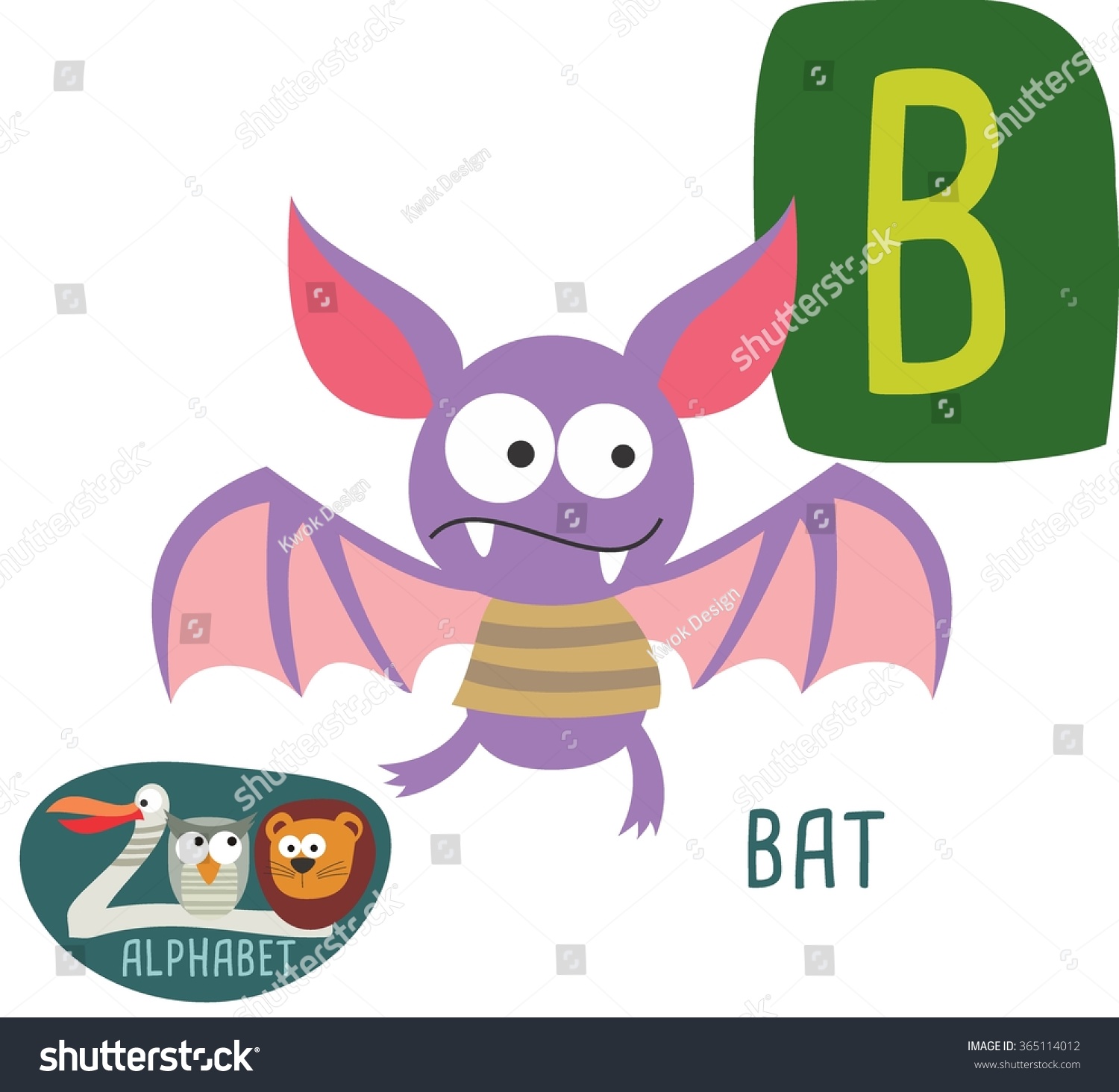 Cute Zoo Alphabet Vector B Letter Stock Vector (Royalty Free) 365114012 ...