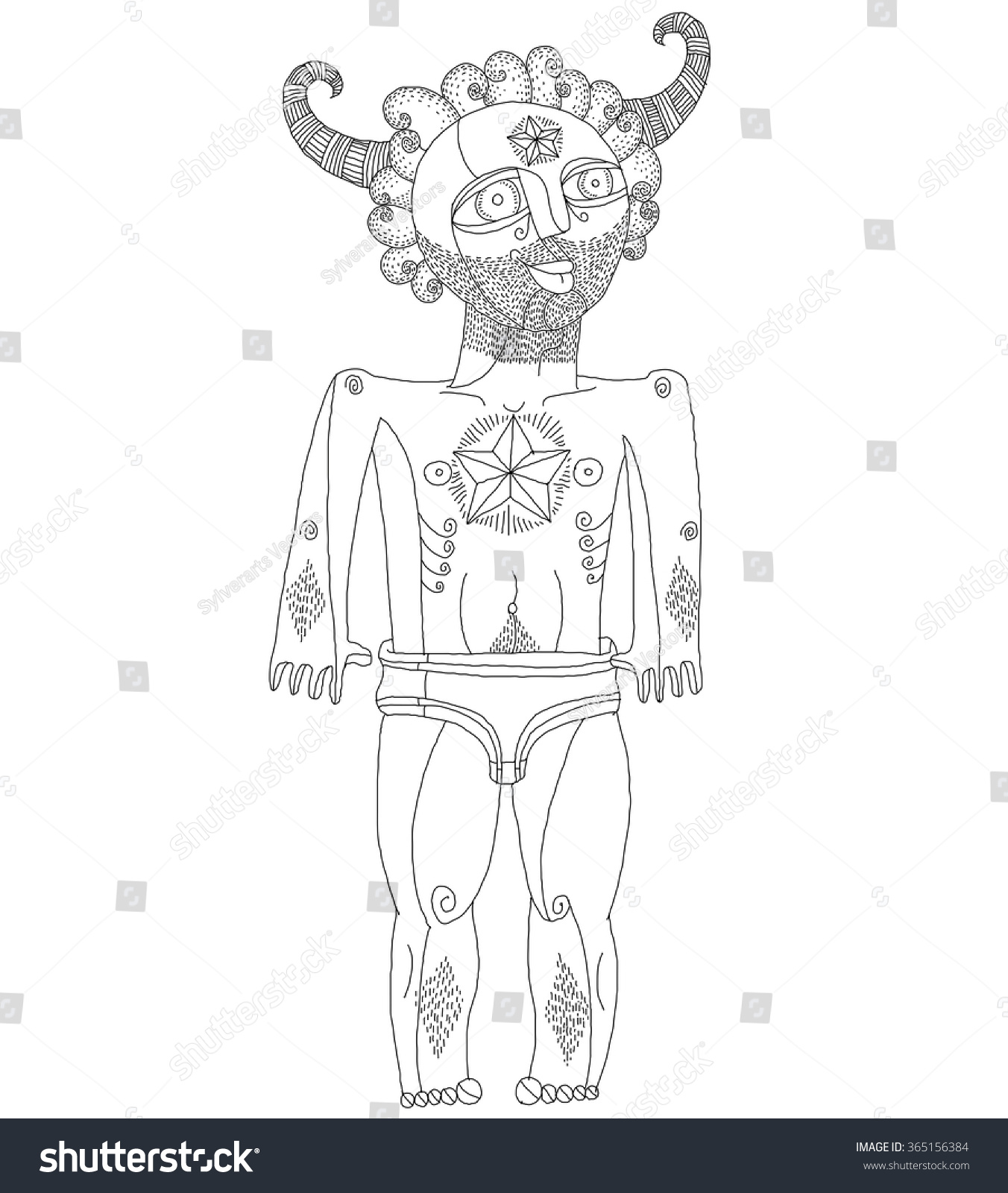 Vector Black White Illustration Nude Man Stock Vector Royalty Free 365156384 Shutterstock 