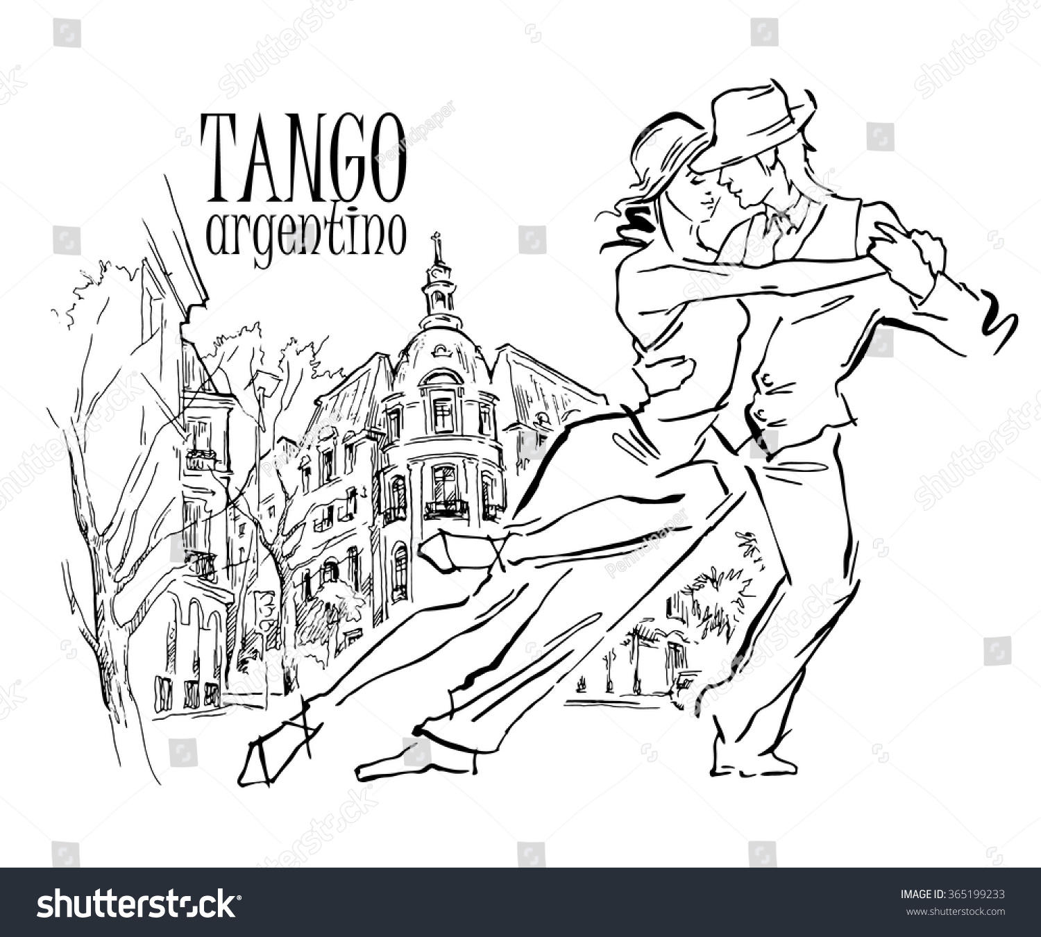 Аргентинское танго раскраска
