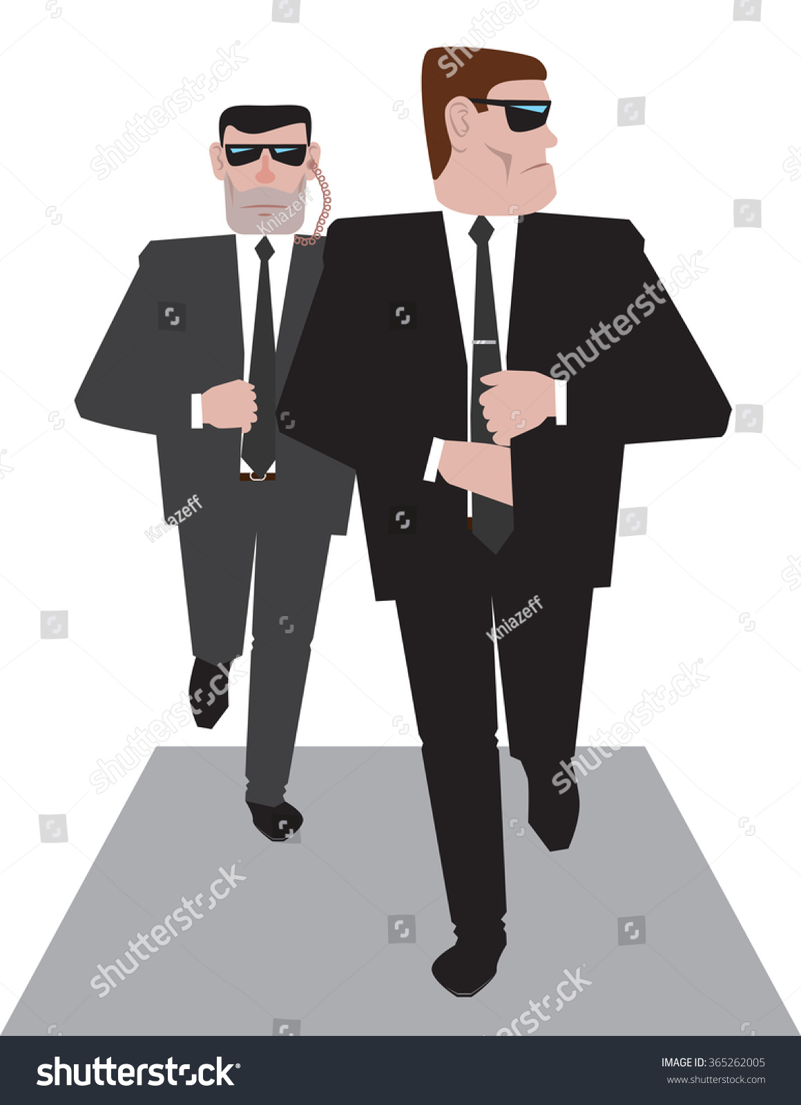 Two Bodyguards Work Vector Illustration Stock Vector (Royalty Free ...