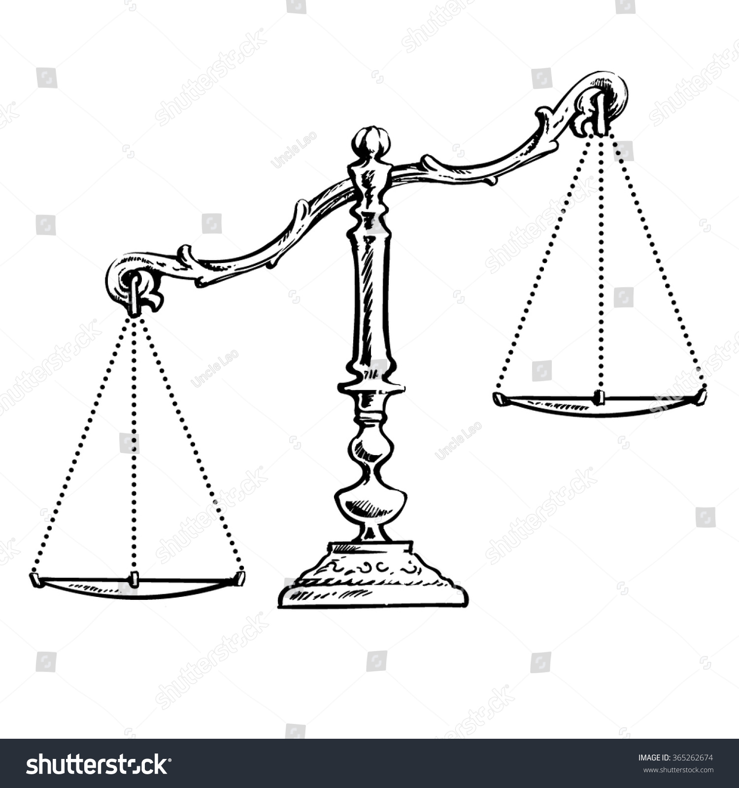 Scales Sketch Hand Drawn Vector Illustration Stock Vector (Royalty Free