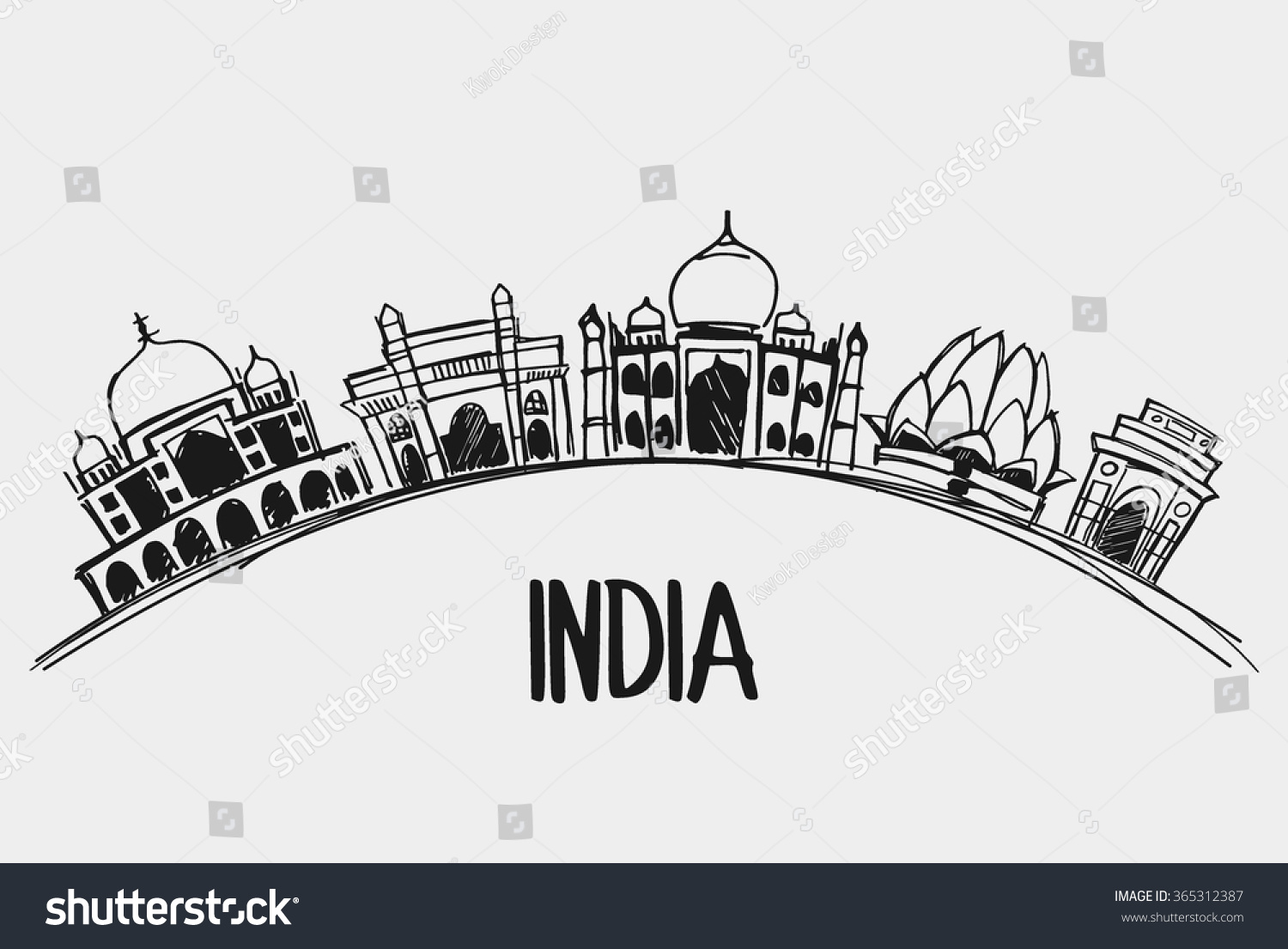 India Skyline Vector Illustration Great Concept Stock Vector (Royalty ...