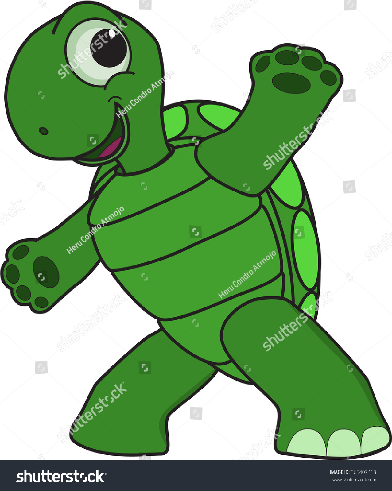 Cartoon Turtle Stock Vector (Royalty Free) 365407418 | Shutterstock