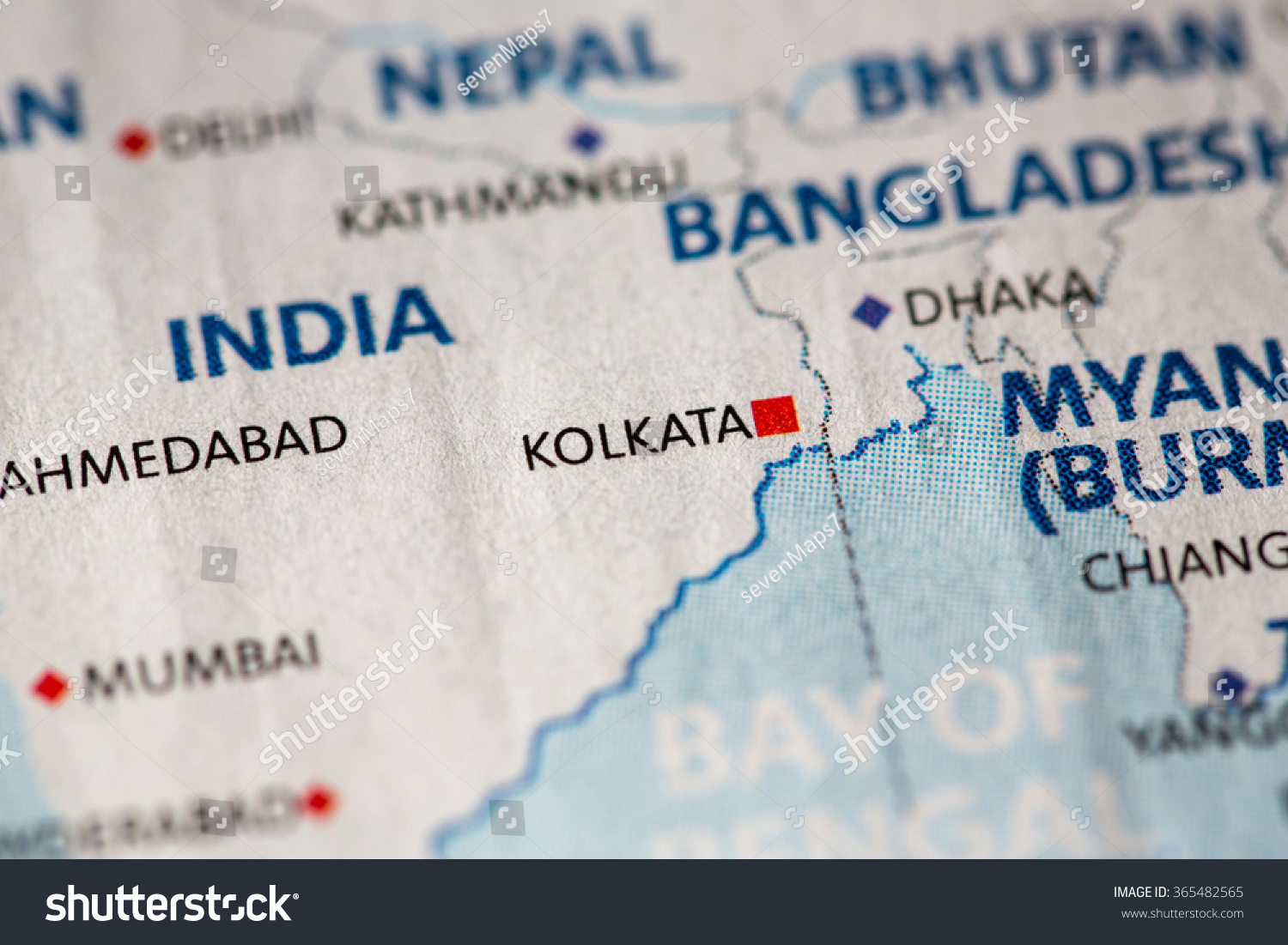 Closeup Kolkata India On Political Map Stock Photo 365482565 | Shutterstock