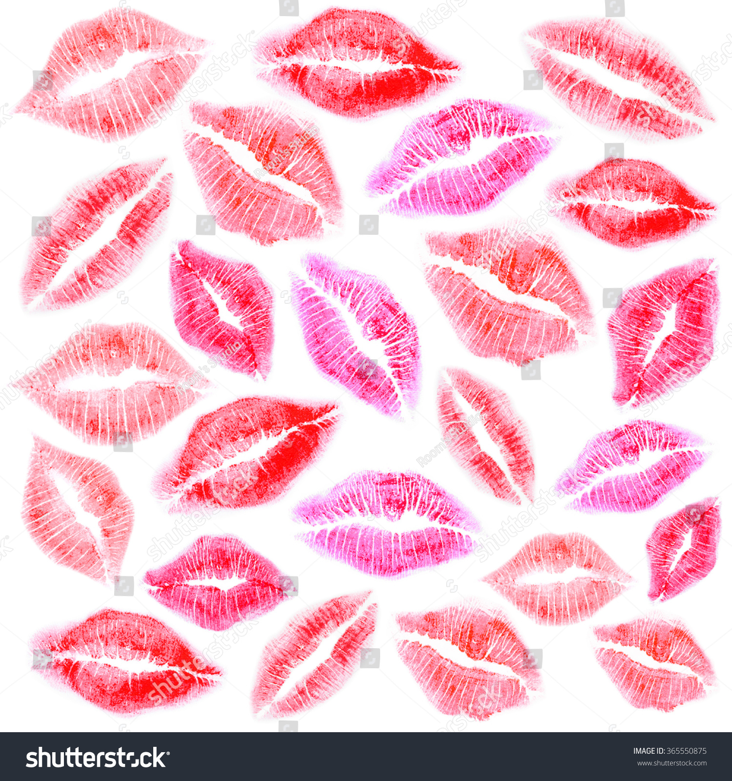 Set Beautiful Many Colour Lipstick Mark Stock Photo 365550875 ...