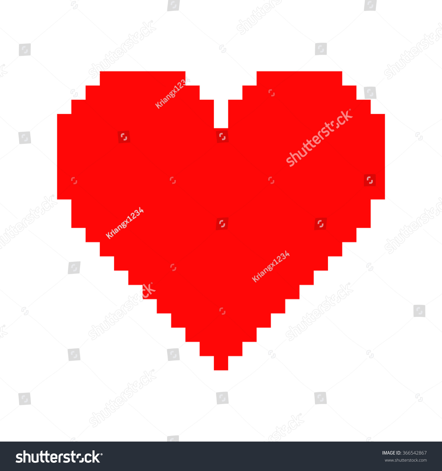 Red Heart Pixel Art Stock Vector (Royalty Free) 366542867 | Shutterstock